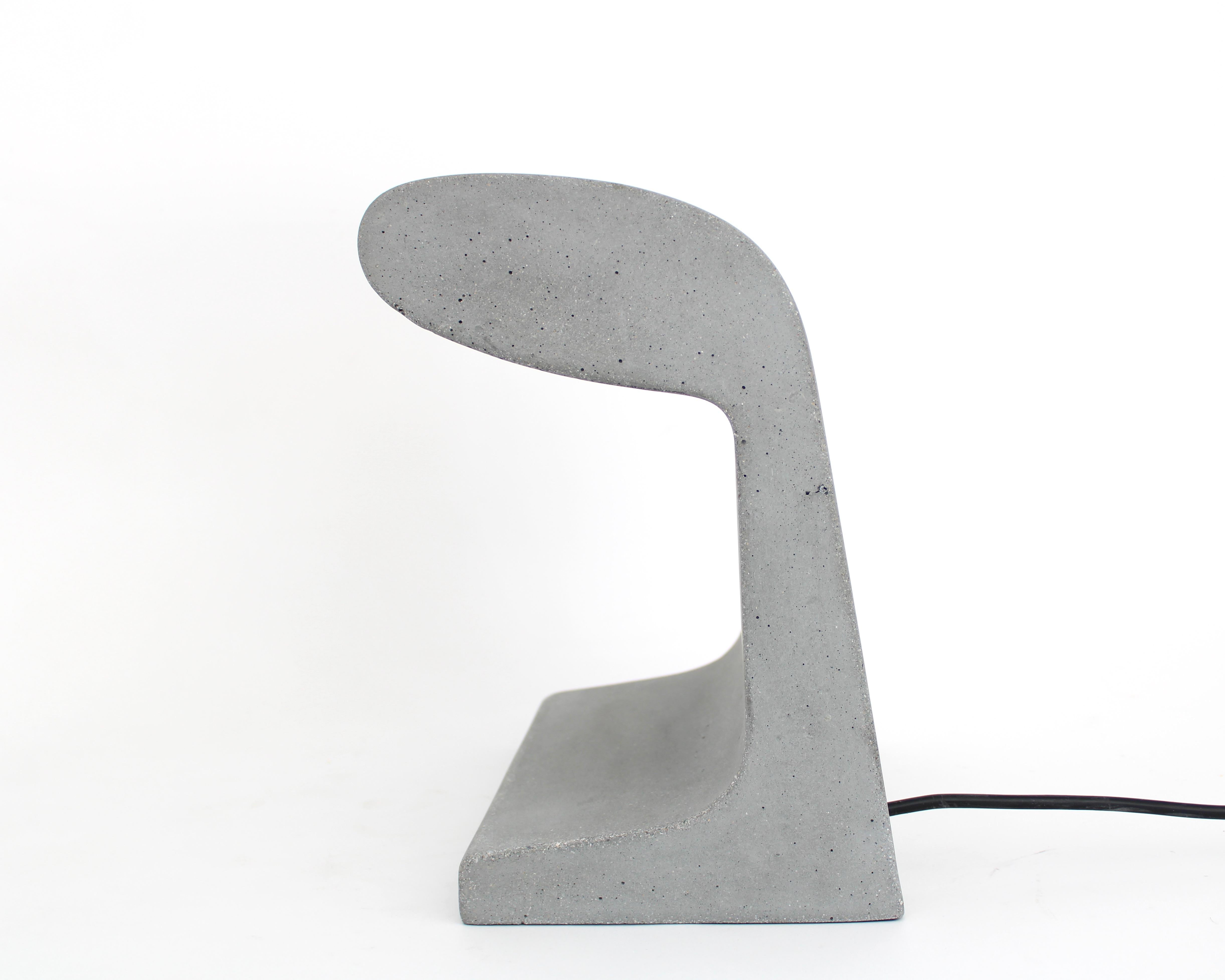 Borne Bétone Petite Cast Concrete Table Lamp by Le Corbusier With LED Bulb  In New Condition For Sale In Chicago, IL