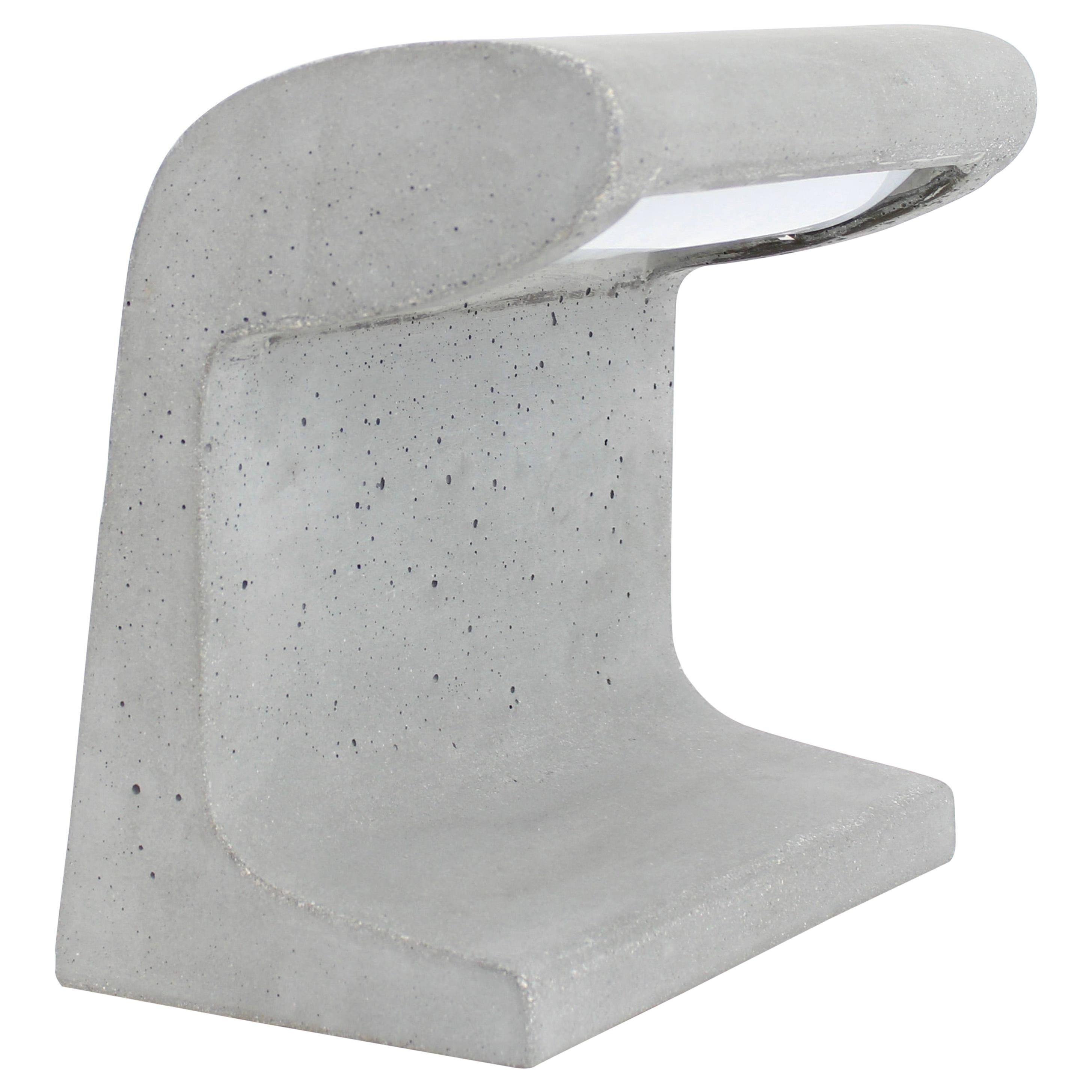 Borne Bétone Petite Cast Concrete Table Lamp by Le Corbusier With LED Bulb 