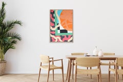 Urban Flowers in Orange, Nineties Basket, Mural Painting on Paper, Graffiti