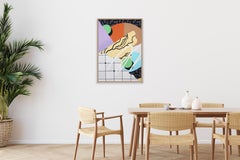 Street Art Mural Shapes, Fresh Urban Painting on Paper, Memphis Shapes, Orange