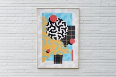 Memphis Patterns Original Painting of Geometric Shapes, Animal Safari Patterns