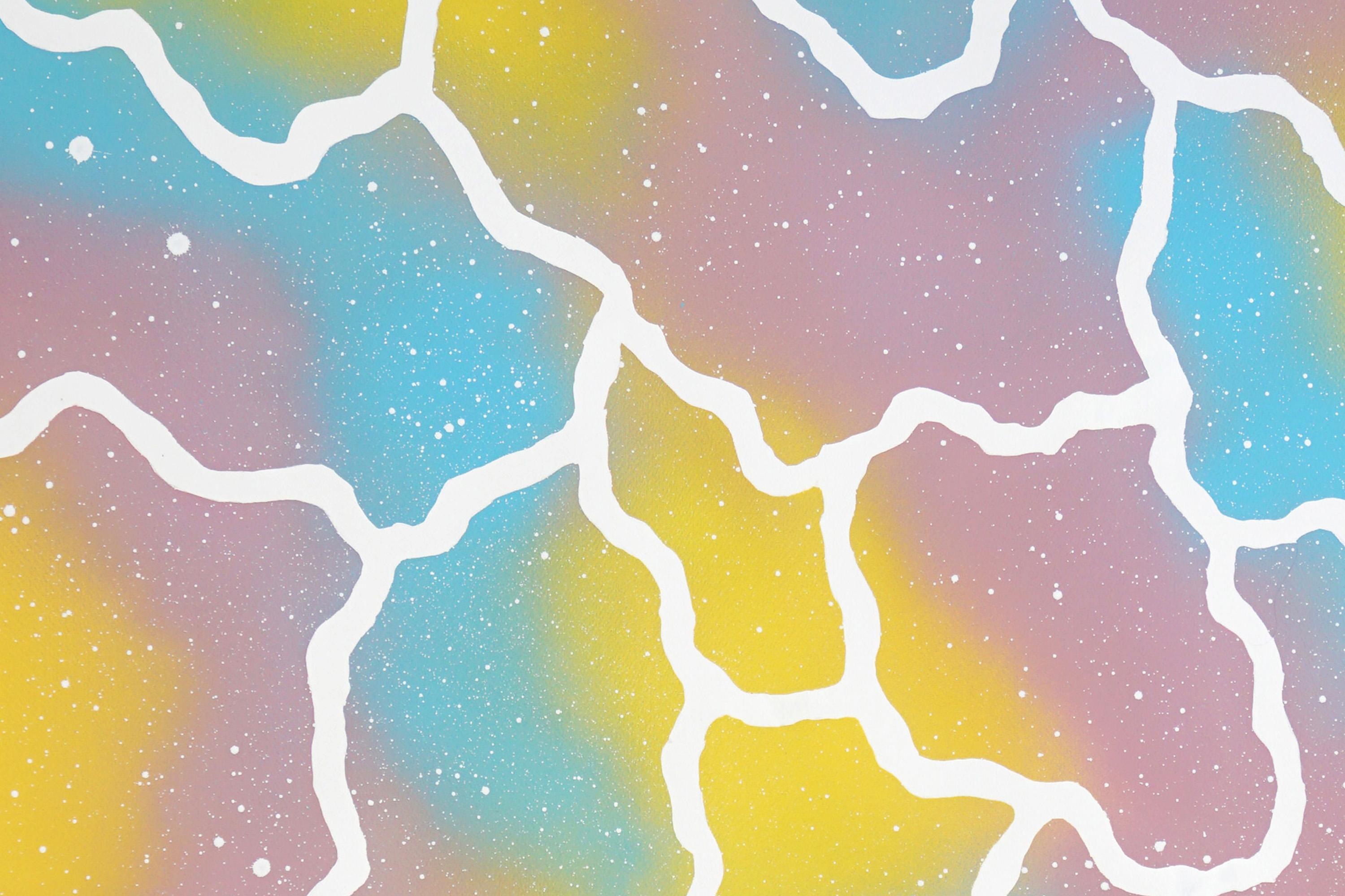 Pastel Tones Clouds, Blue, Yellow, Pink, Blurry Atmosphere, White Beehive Forms For Sale 1