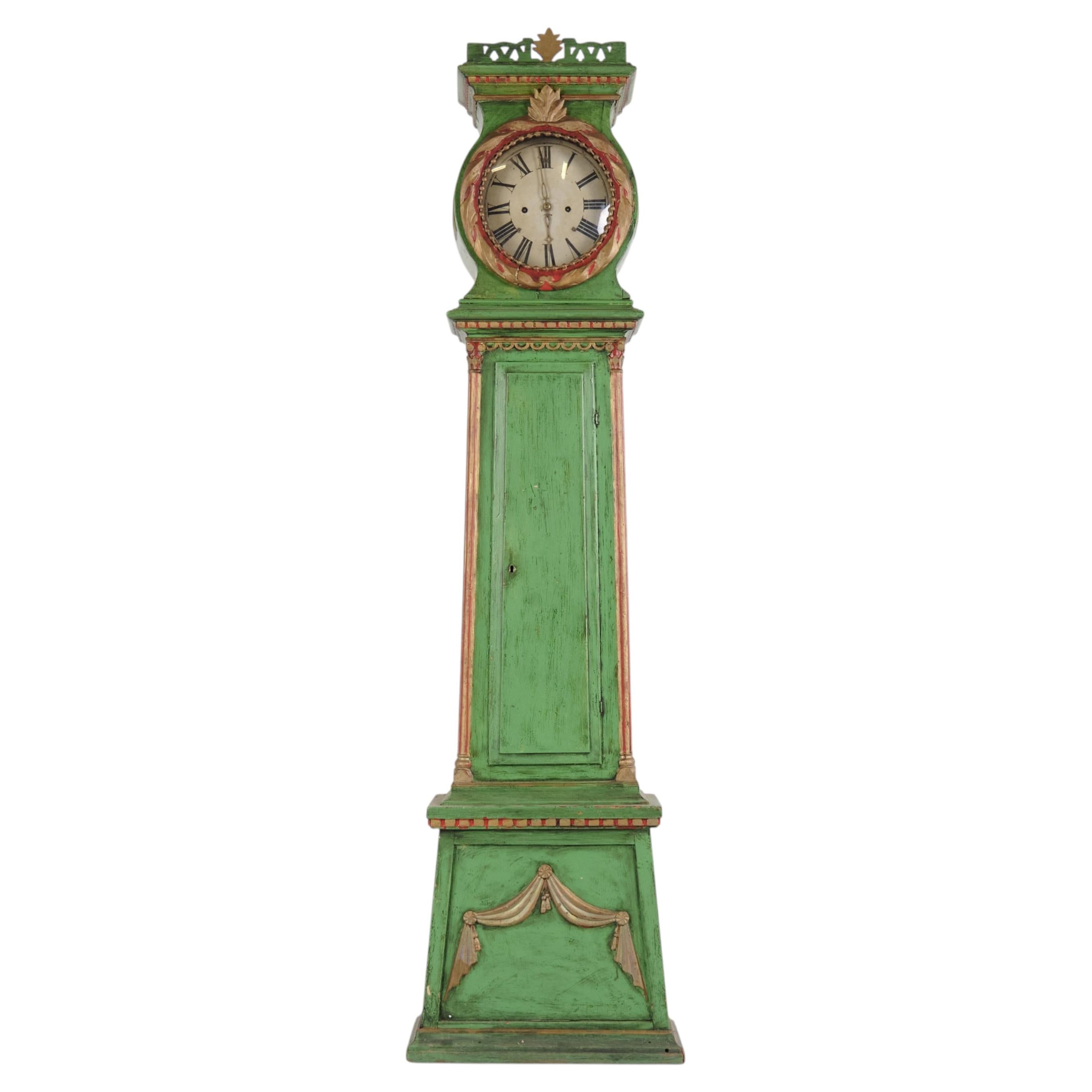 Bornholm Longcase Clock “Frøken” with Original Green Paint from 1790