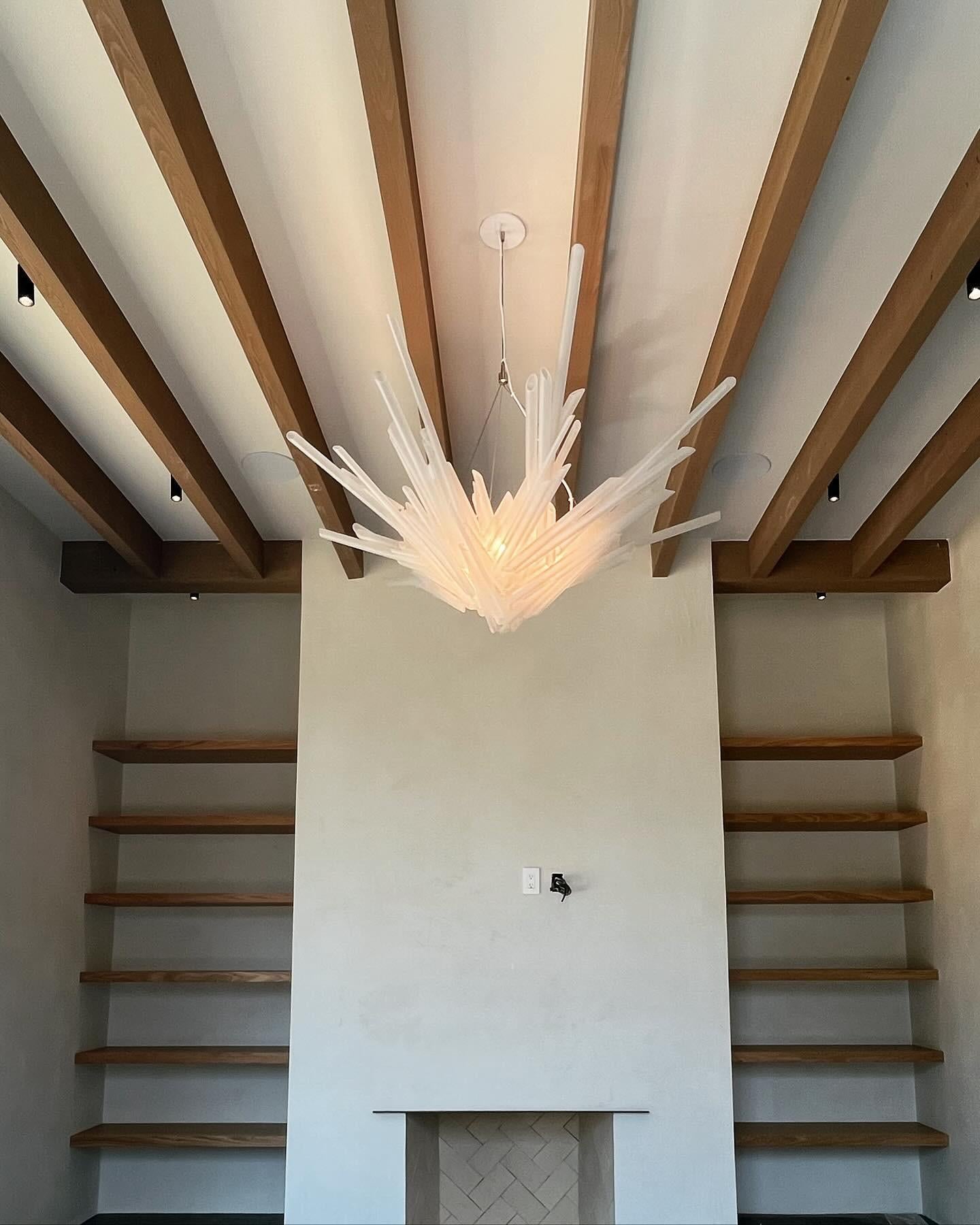 Boro Boro Chandelier, Etched Glass Tube Chandelier by Neal Aronowitz For Sale 2