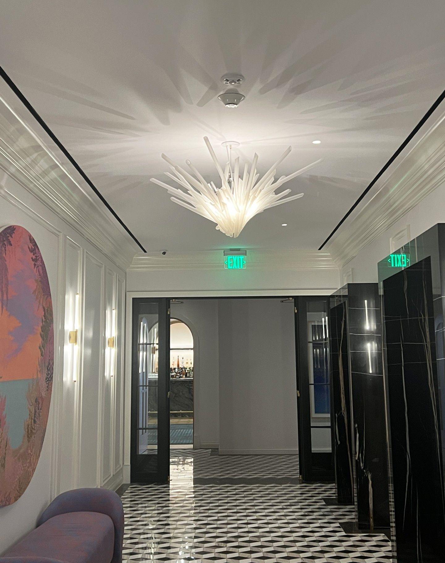 Contemporary Boro Boro Chandelier, Etched Glass Tube Chandelier by Neal Aronowitz For Sale