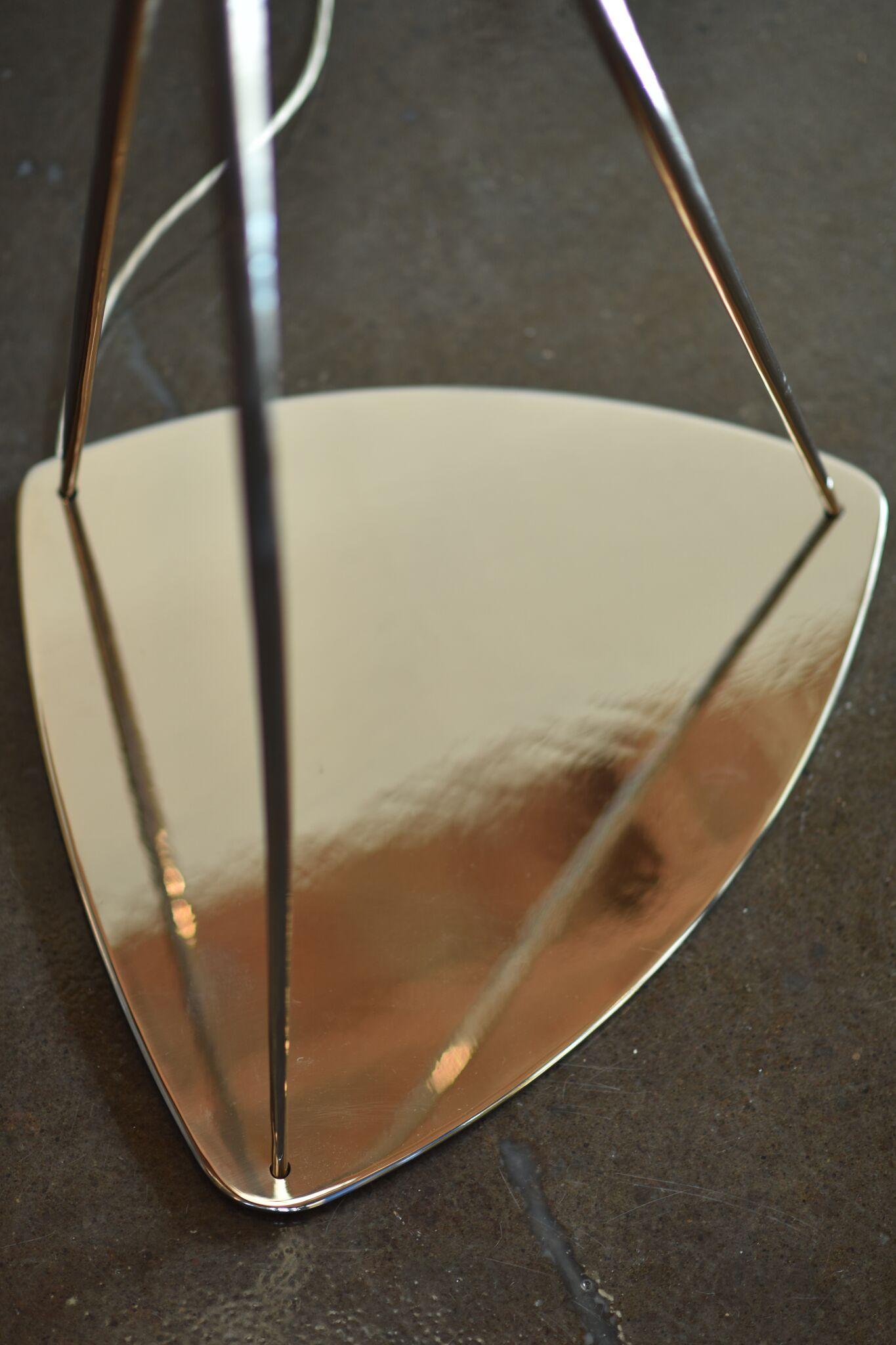 Hand-Crafted Boro Boro Floor Light, Etched Glass and Stainless Steel Light by Neal Aronowitz For Sale