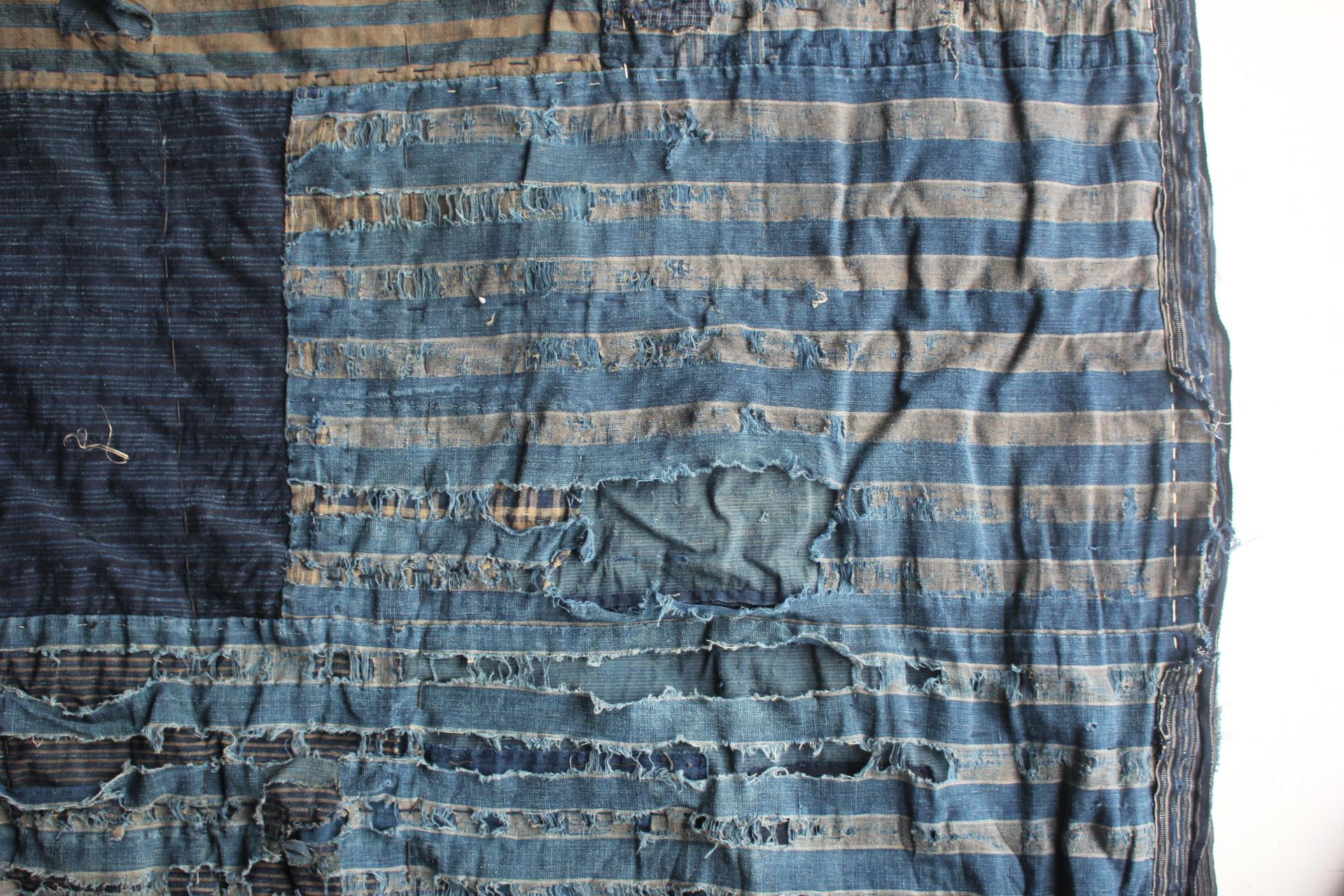 Boro1 Japanese Antiques Primitive Art BORO Indigo-dyed Old Cloth patchwork en vente 4