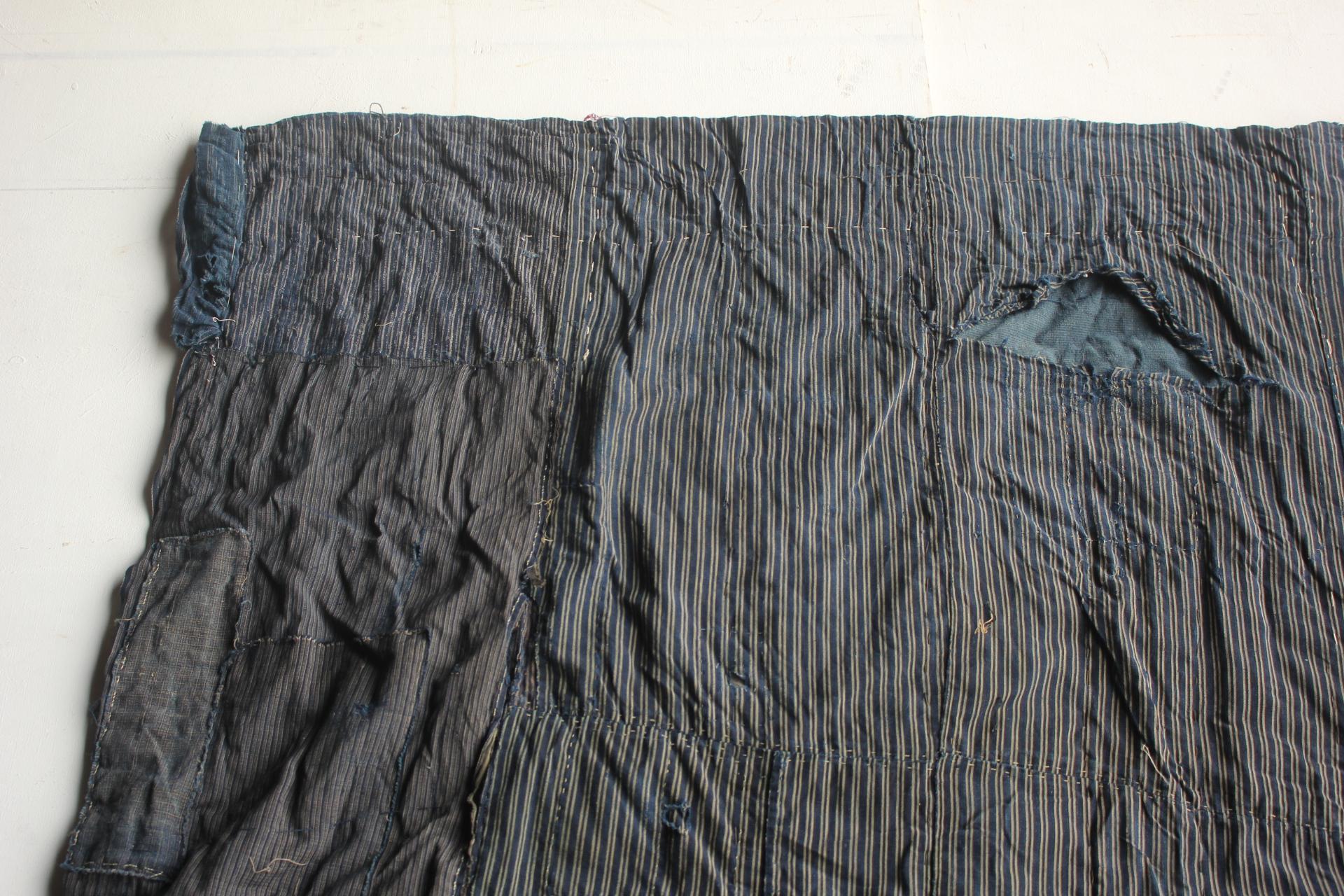 Boro1 Japanese Antiques Primitive Art BORO Indigo-dyed Old Cloth patchwork en vente 10