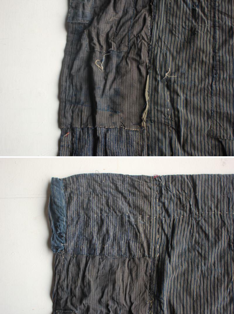 Boro1 Japanese Antiques Primitive Art BORO Indigo-dyed Old Cloth patchwork en vente 14