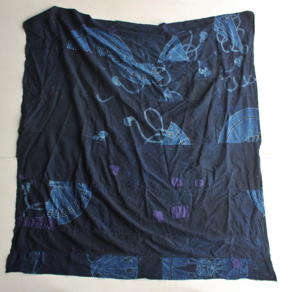 Boro10 Antiquités japonaises Tapisserie ancienne en tissu teint à l'indigo en vente 6