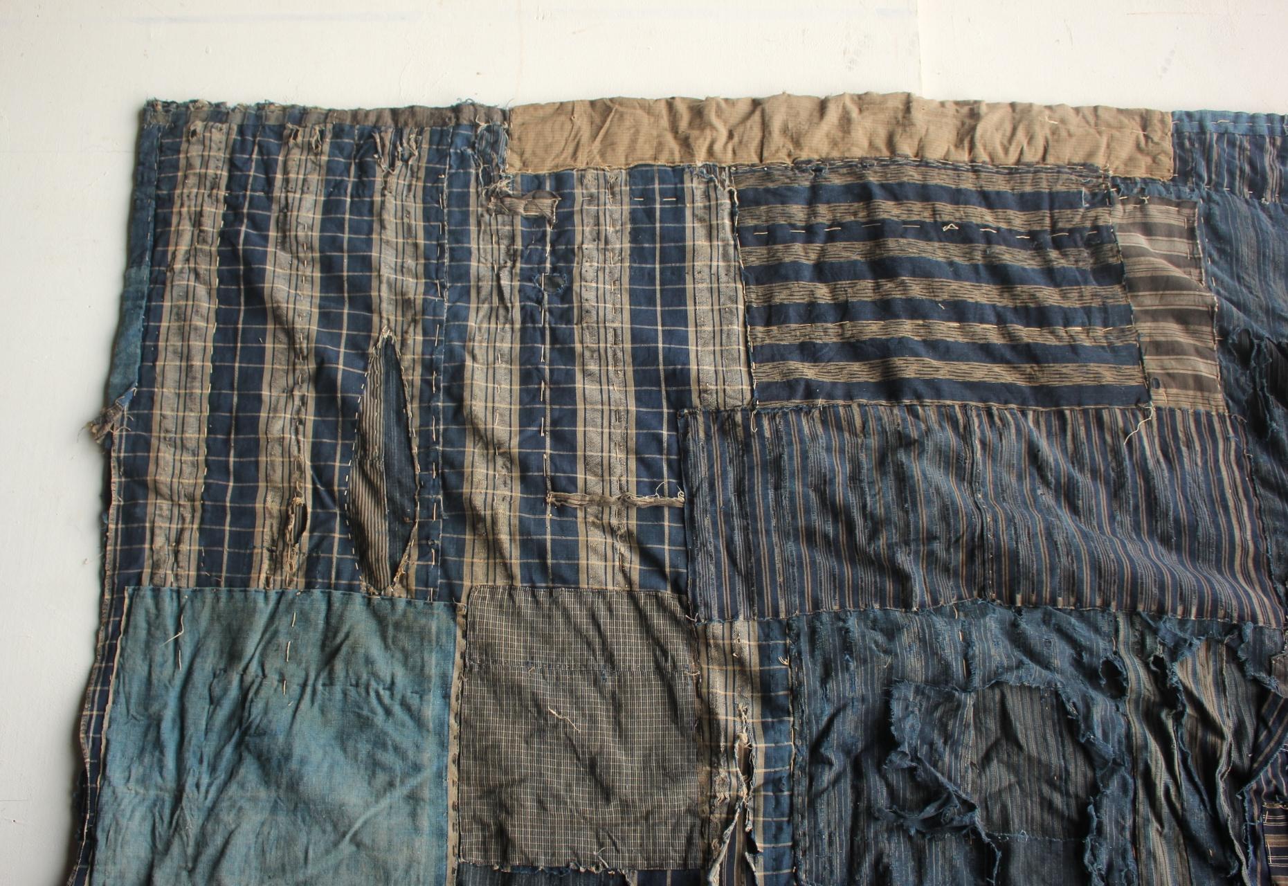 Boro2 Japanese Antiques Primitive Art BORO Indigo-dyed Old Cloth patchwork en vente 8