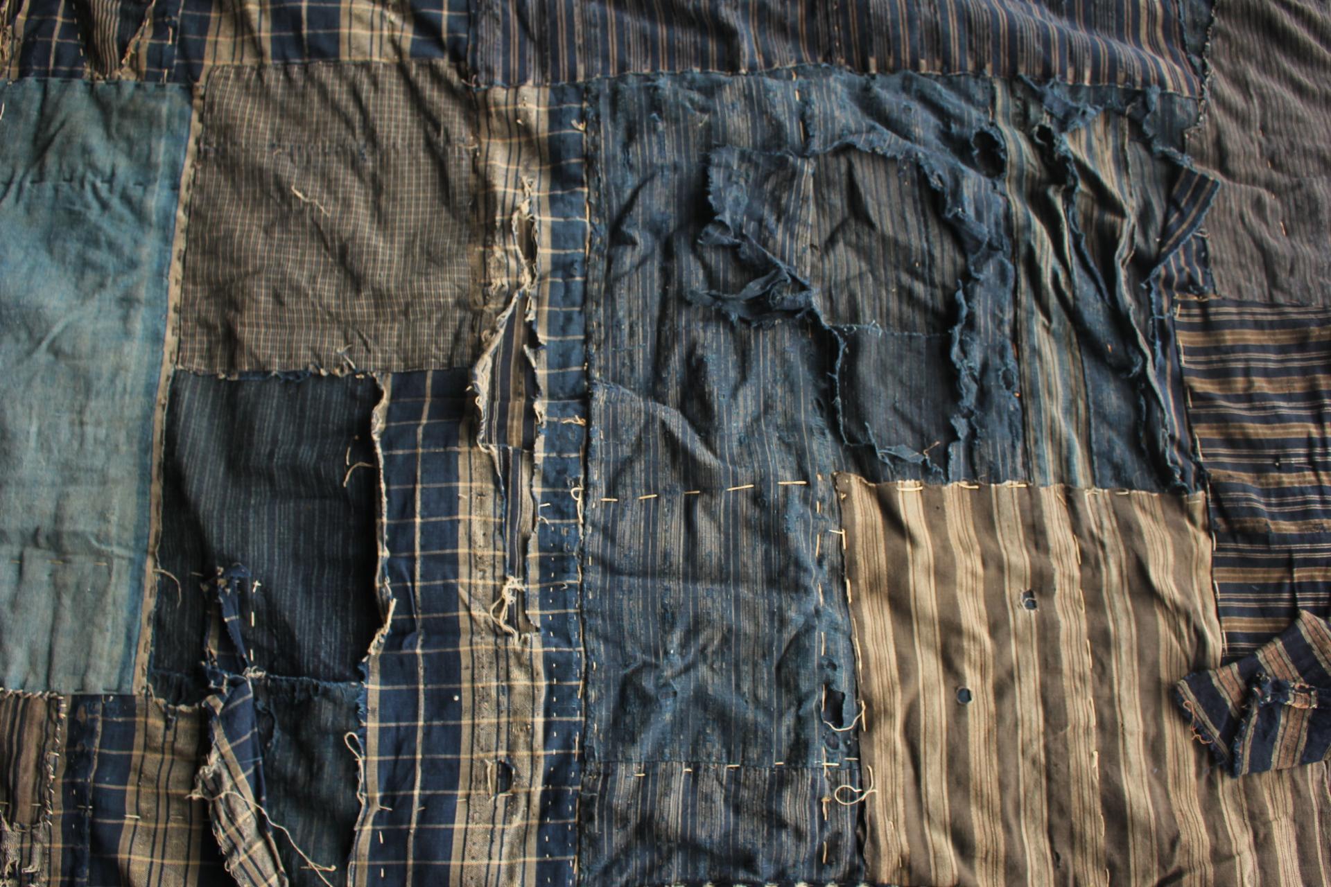 Boro2 Japanese Antiques Primitive Art BORO Indigo-dyed Old Cloth patchwork en vente 12