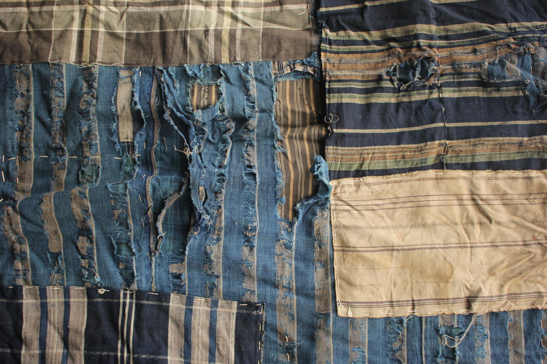 XIXe siècle Boro2 Japanese Antiques Primitive Art BORO Indigo-dyed Old Cloth patchwork en vente