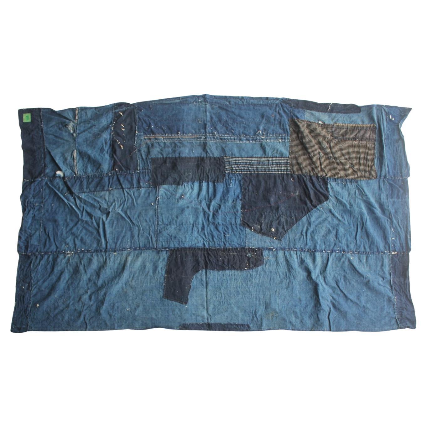 Boro3 Japanese Antiques Primitive Art BORO Indigo-dyed Old Cloth patchwork