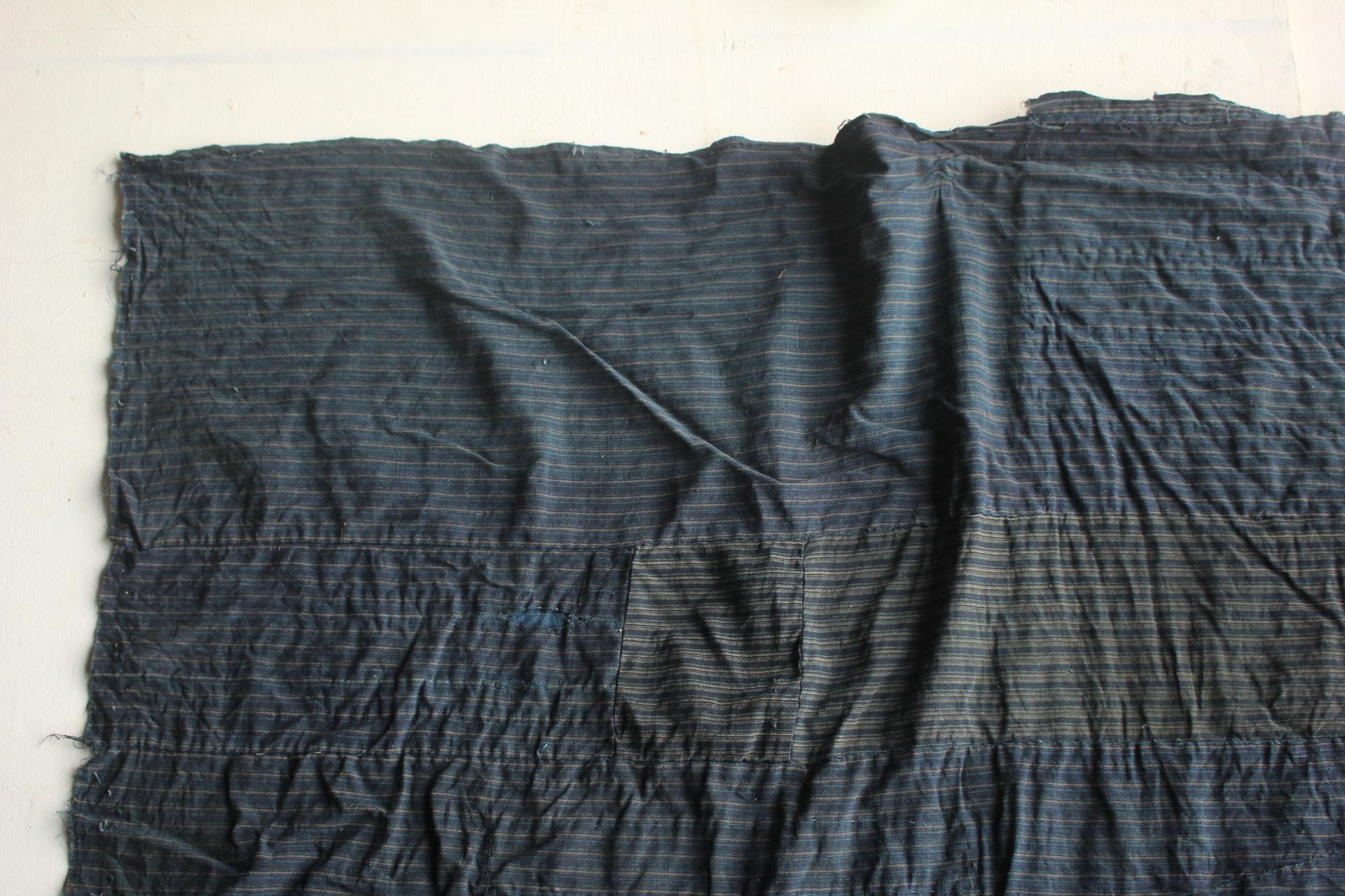 Boro4 Antiquités japonaises Art primitif BORO Patchwork de vieux tissus teints à l'indigo en vente 11