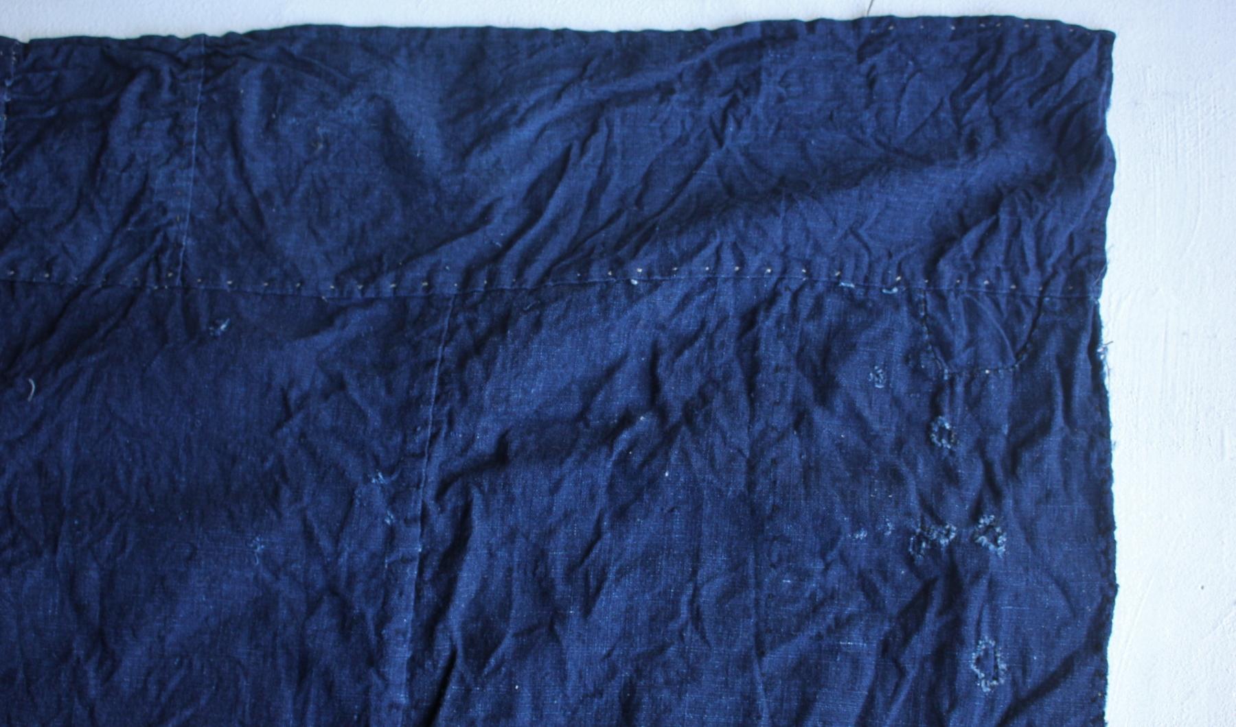 Boro8 Antichità Giapponese Vecchio Arazzo Ricamato in Tessuto Tinto Indaco in vendita 4