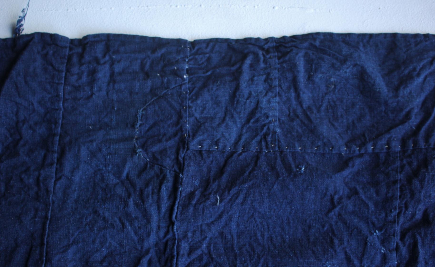 Boro8 Antichità Giapponese Vecchio Arazzo Ricamato in Tessuto Tinto Indaco in vendita 5