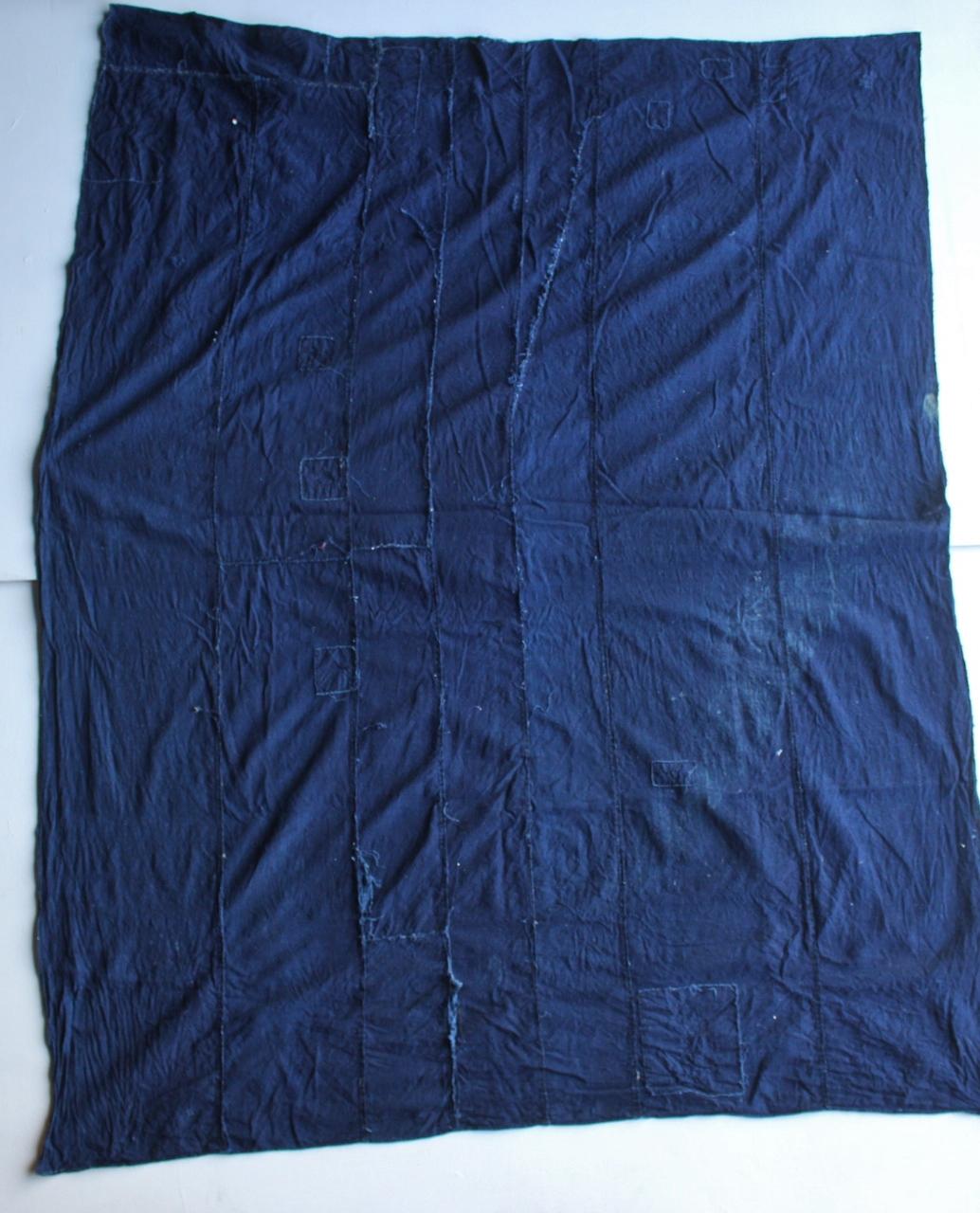 Boro8 Antichità Giapponese Vecchio Arazzo Ricamato in Tessuto Tinto Indaco in vendita 11