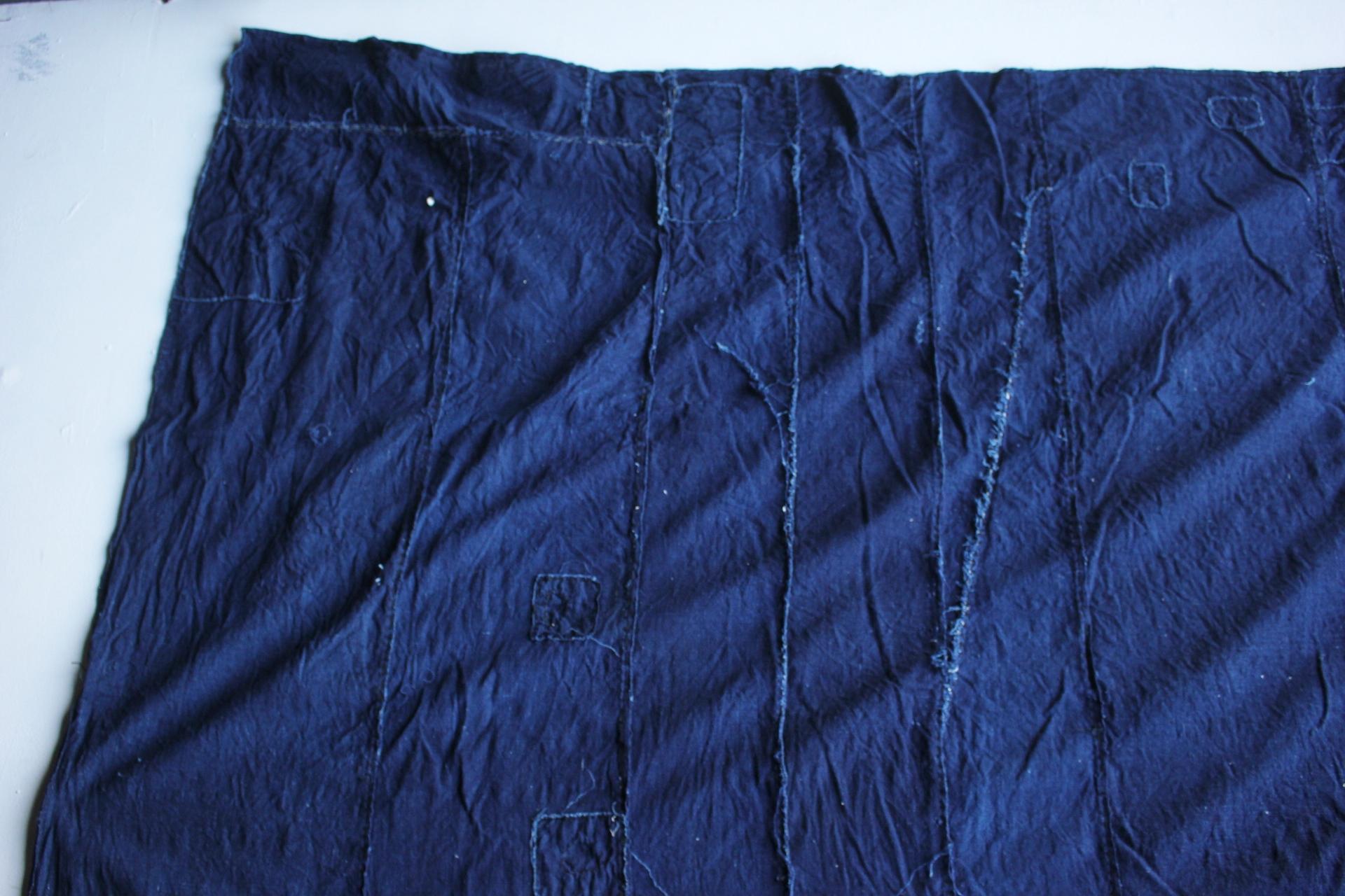 Boro8 Antichità Giapponese Vecchio Arazzo Ricamato in Tessuto Tinto Indaco in vendita 12