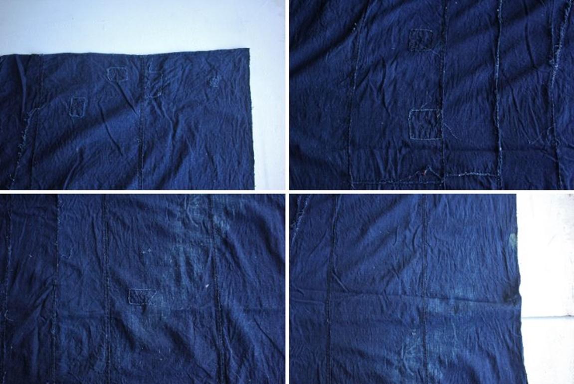 Boro8 Antichità Giapponese Vecchio Arazzo Ricamato in Tessuto Tinto Indaco in vendita 13