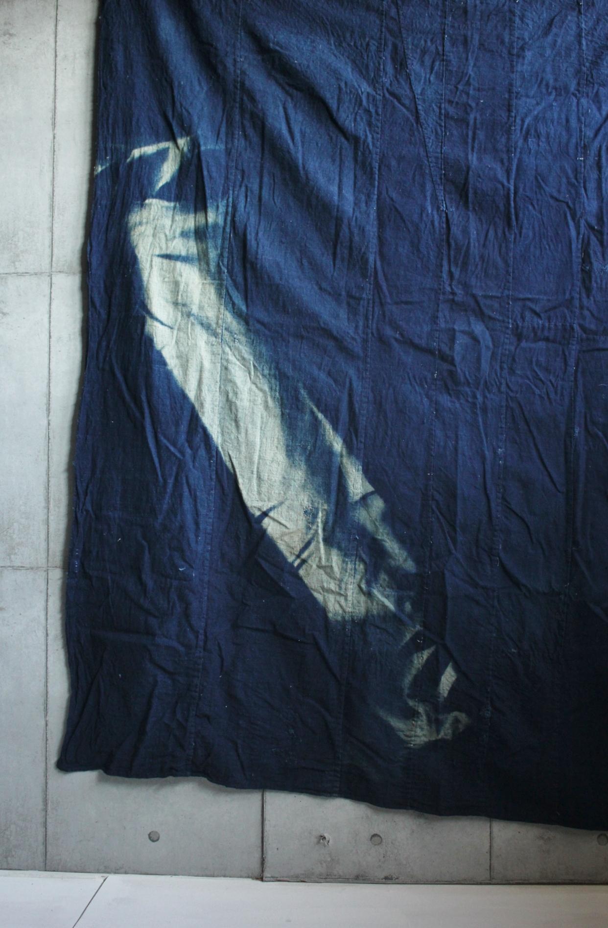 Cotone Boro8 Antichità Giapponese Vecchio Arazzo Ricamato in Tessuto Tinto Indaco in vendita