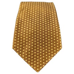 BORRELLI Corbata de Seda a Cuadros Beige Topo