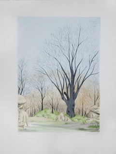 1975 Borris Saillart 'Barren Tree' Realism France Lithograph