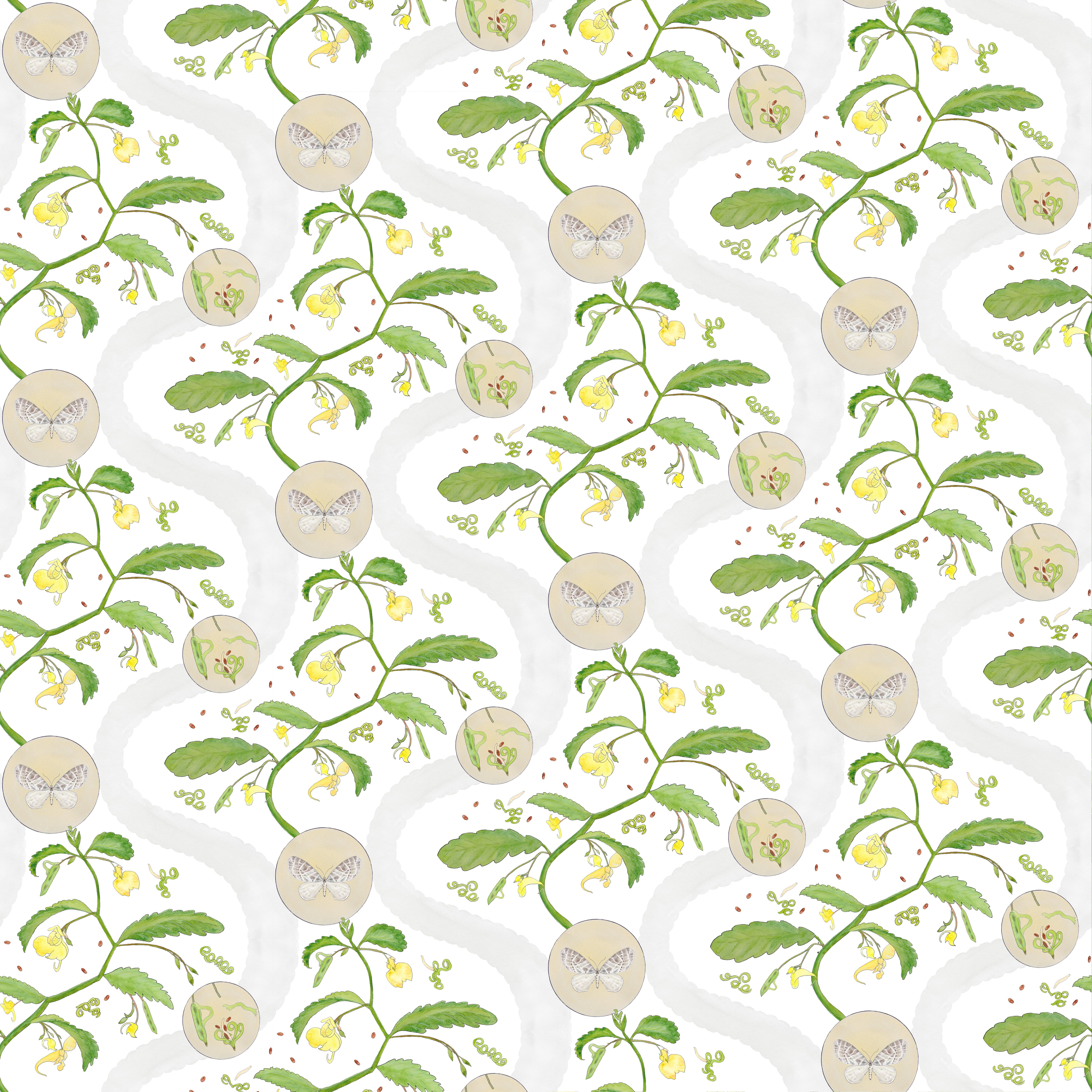 Other Borrowdale Balsam Bowder Stone Wallpaper - Botanical, Nature, English Country For Sale