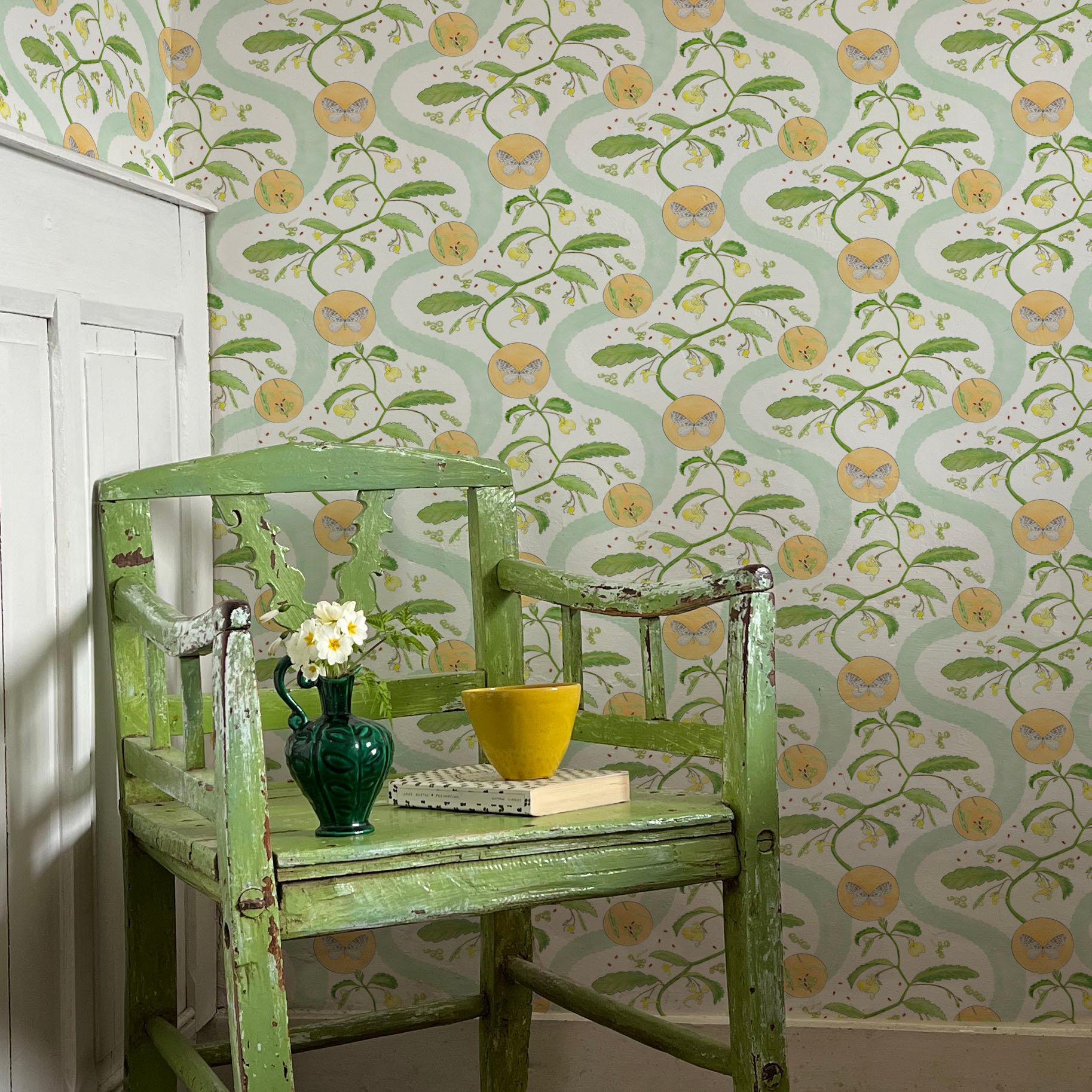 English Borrowdale Balsam Wallpaper in Derwent Water (Small Scale) - Botanical, Nature. For Sale