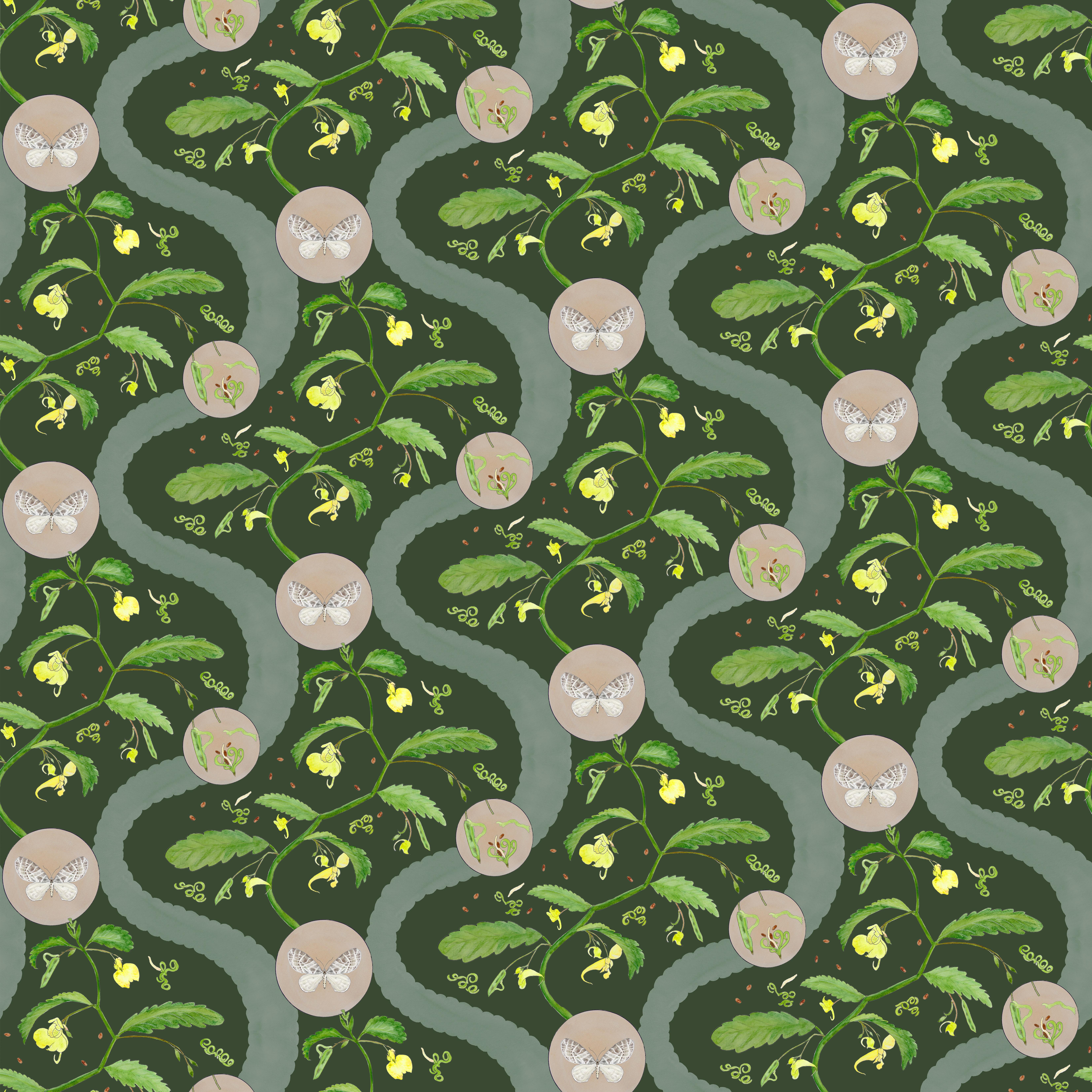 Other Borrowdale Balsam Wallpaper in Forest Fawn - Botanical, Nature, English Country For Sale