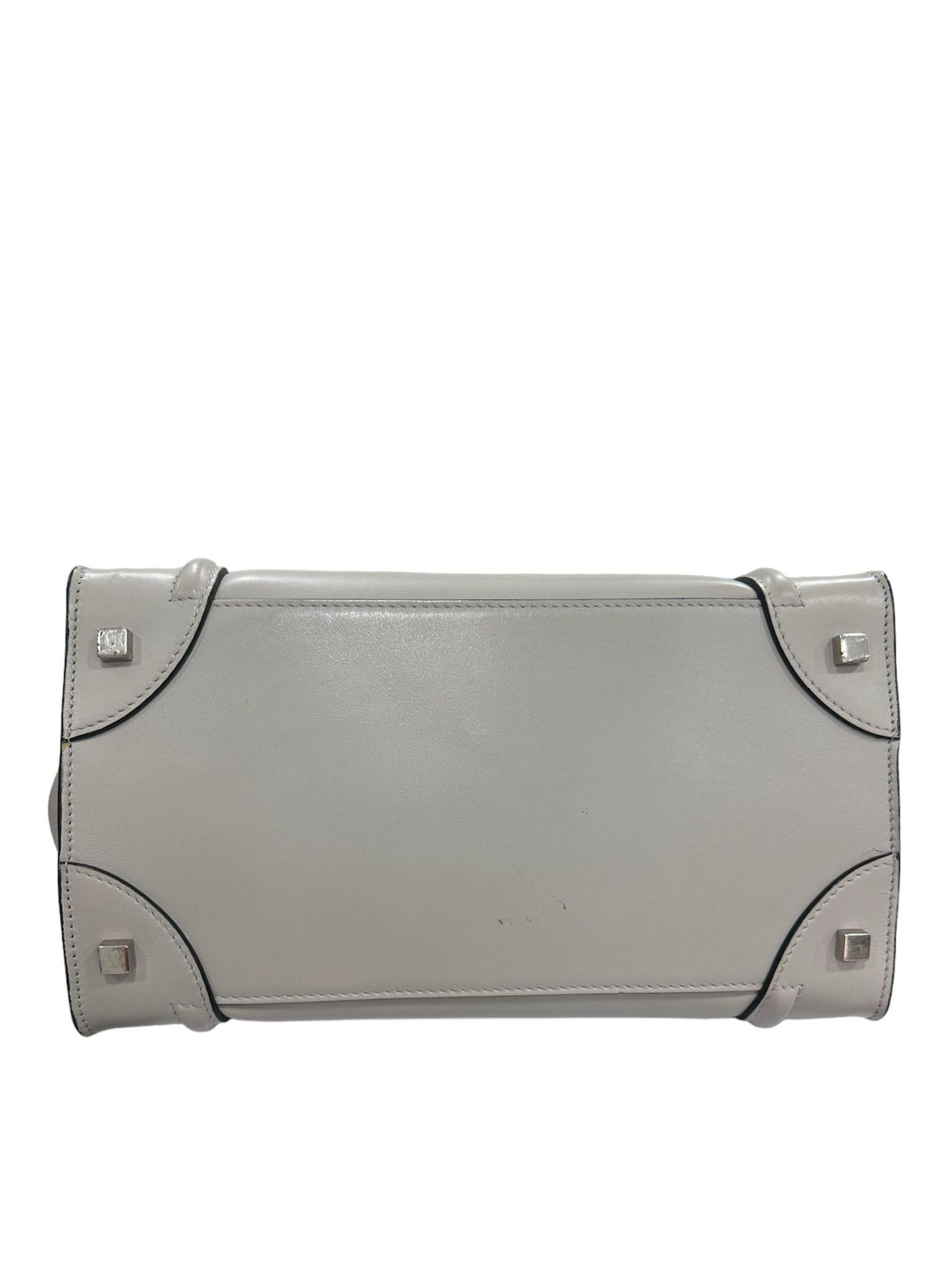 Borsa A Mano Cèline Luggage Medium Grigio Tortora en vente 6