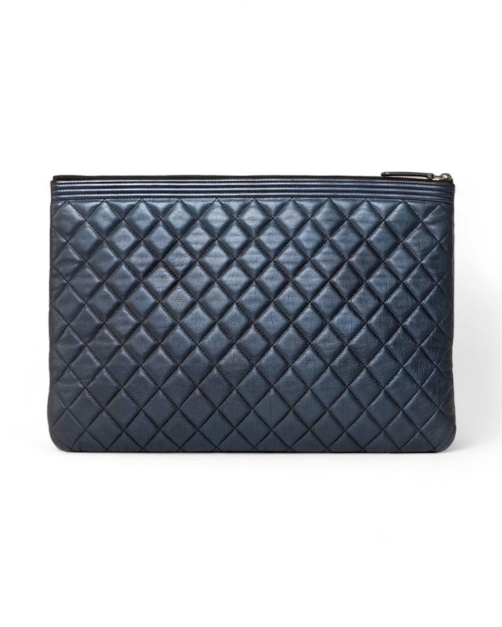 Women's Borsa A Mano Chanel Clutch Boy Timeless Blu For Sale