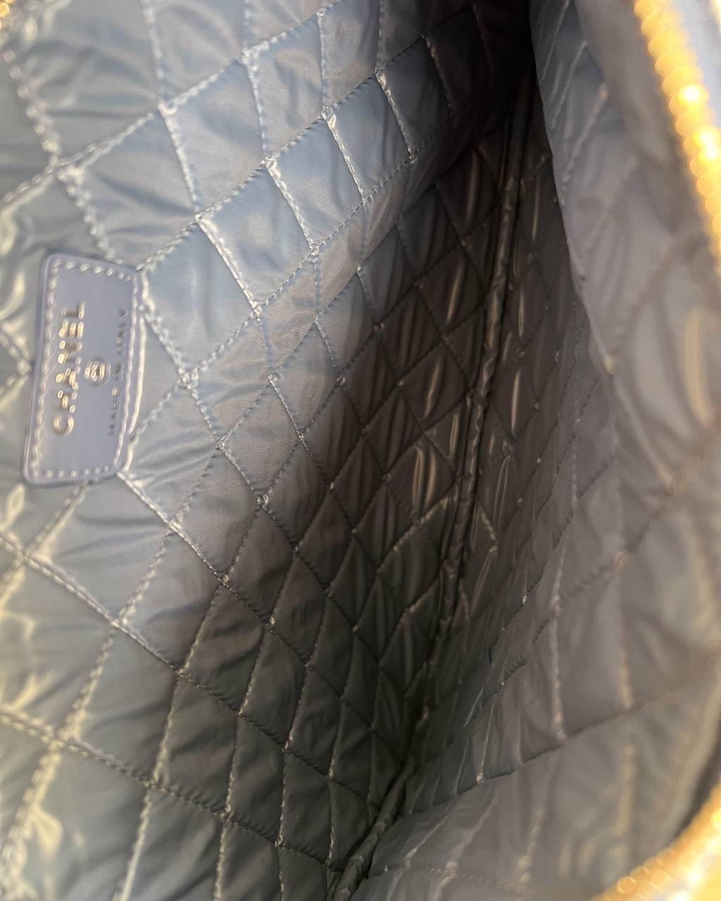 Borsa  a Mano Chanel Clutch Deauville PM Azzurra For Sale 7