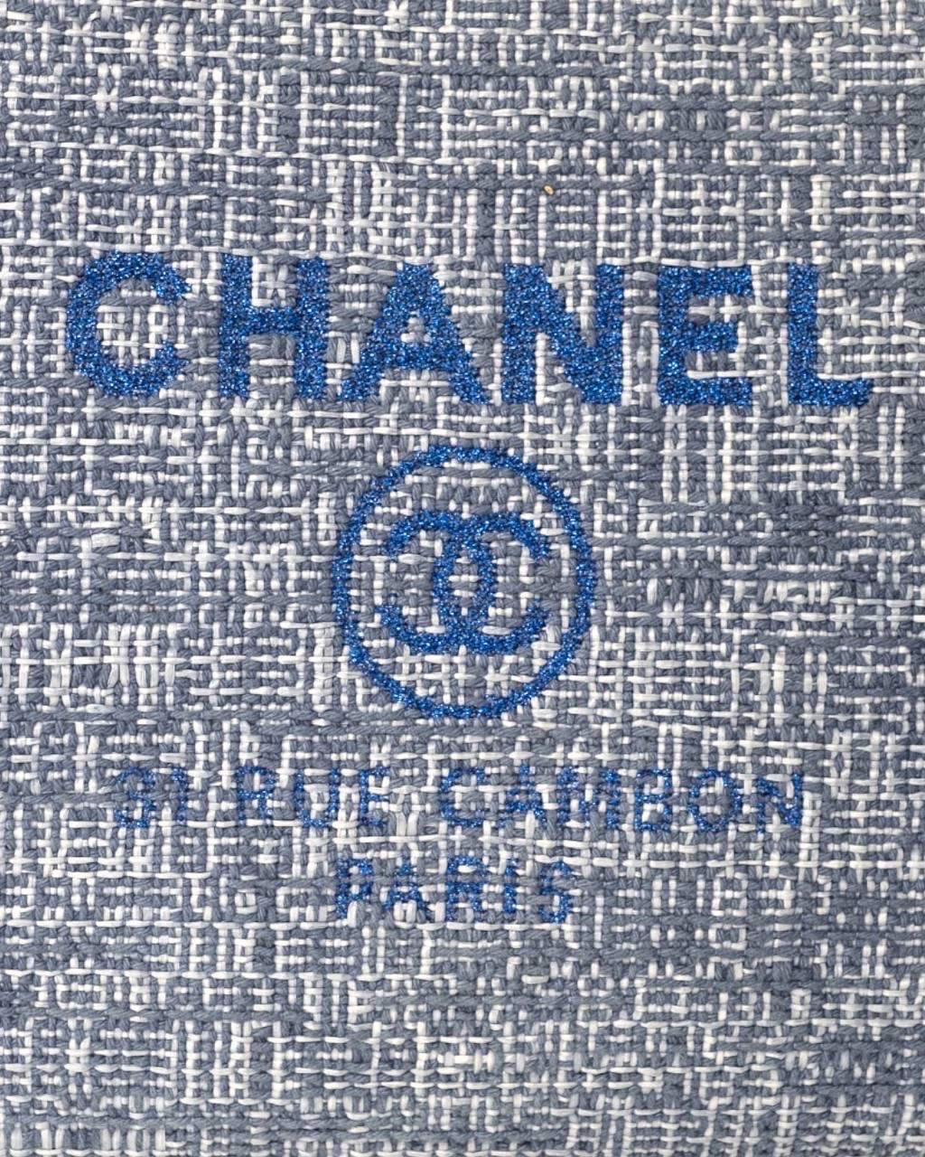 Borsa  a Mano Chanel Clutch Deauville PM Azzurra For Sale 3