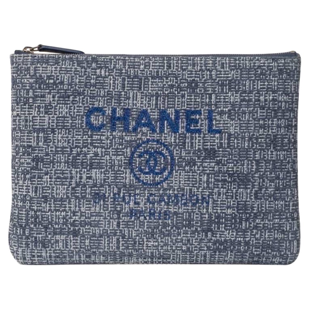 Bolsa  a Mano Chanel Clutch Deauville PM Azzurra en venta