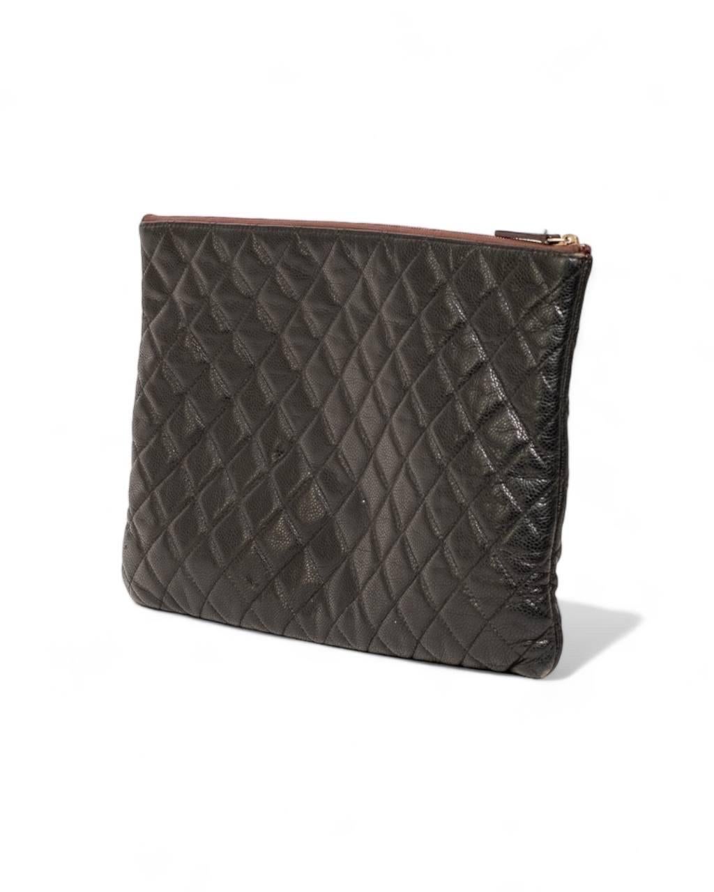 Borsa A Mano Chanel Clutch Timeless Kaviar Nera im Angebot 1
