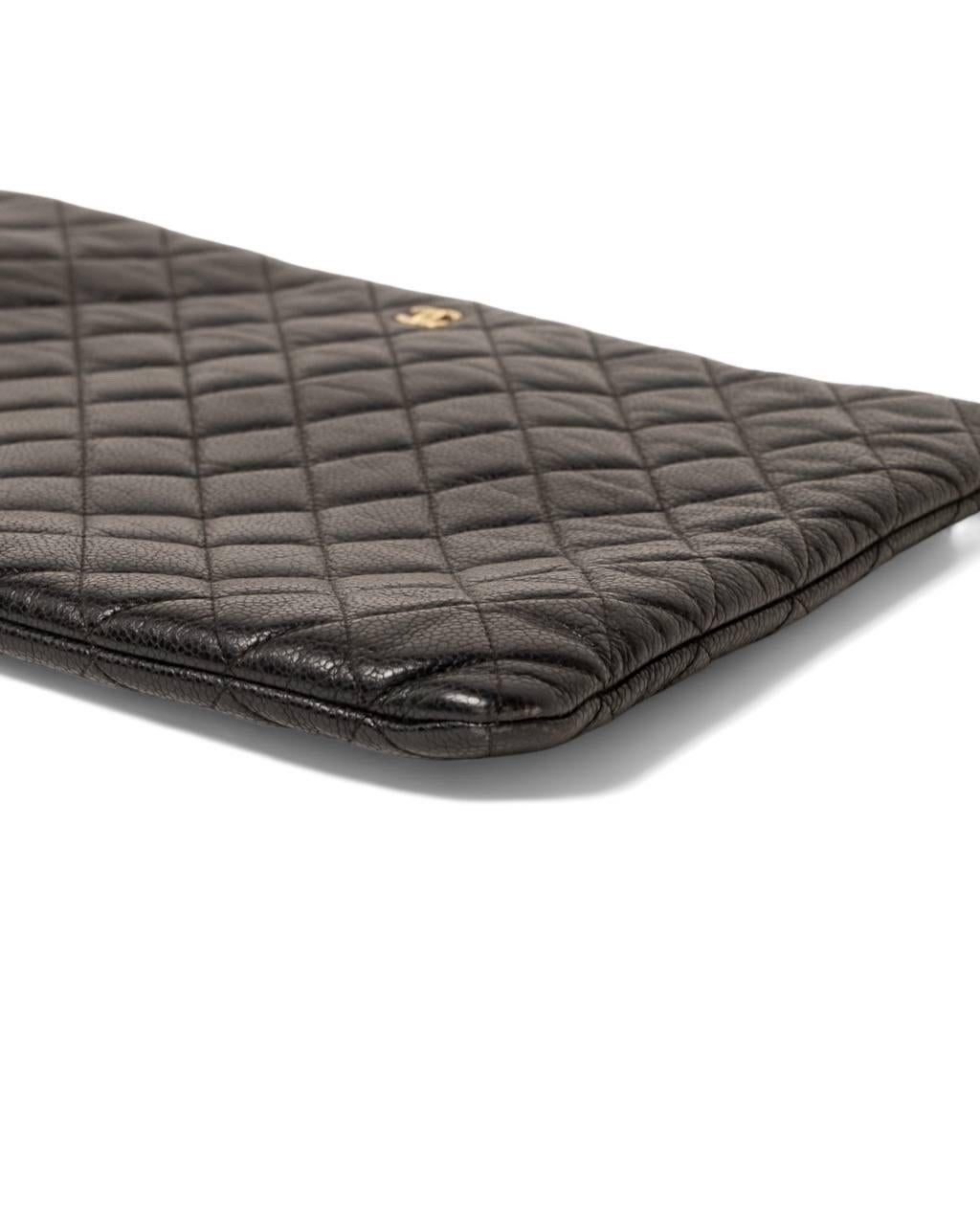 Borsa A Mano Chanel Clutch Timeless Kaviar Nera im Angebot 4