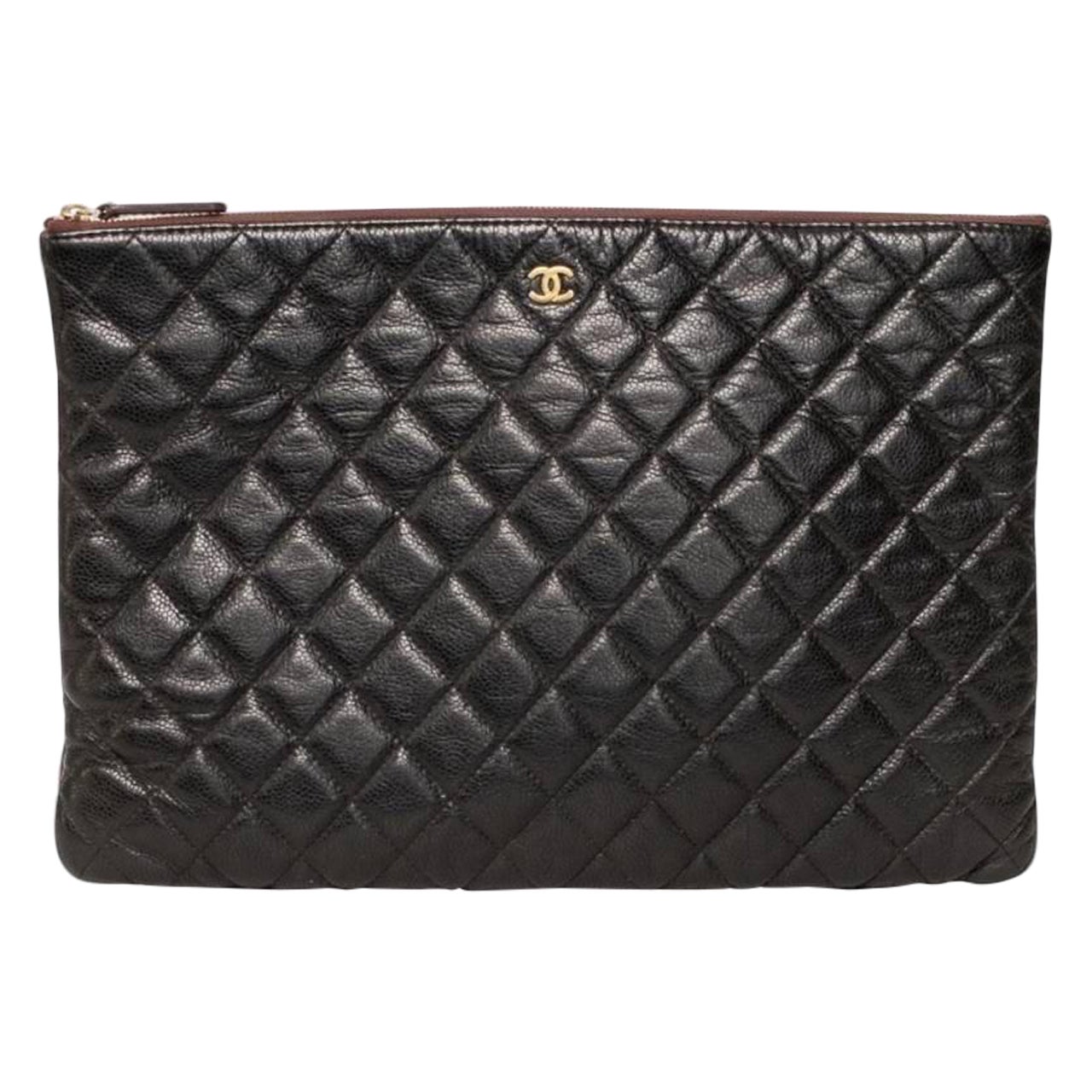 Borsa A Mano Chanel Clutch Timeless Kaviar Nera