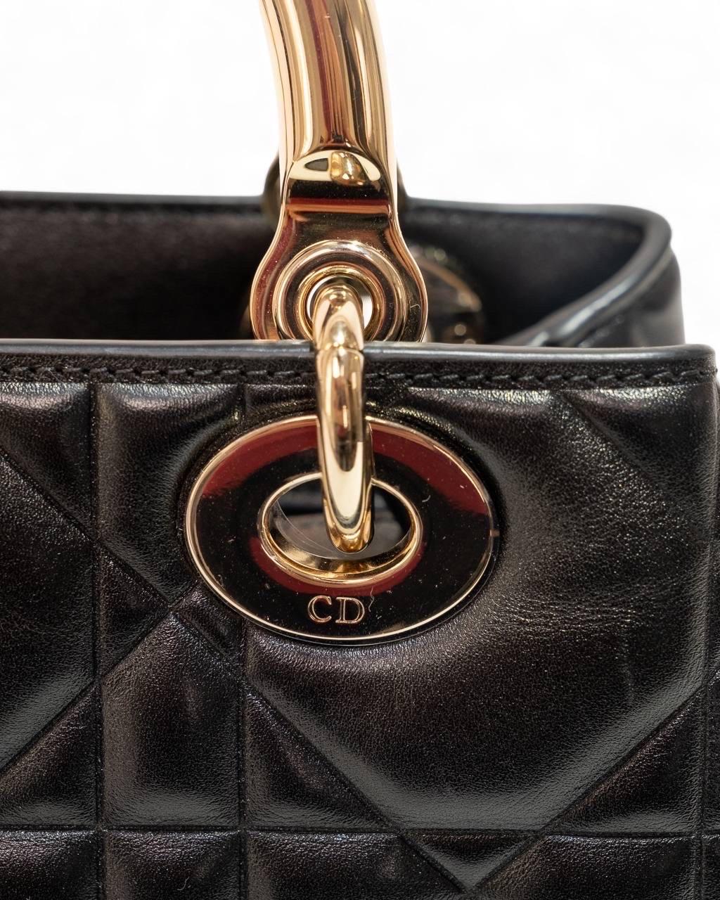Borsa a mano Dior Lady 95.22 Small Cannage Nera 7
