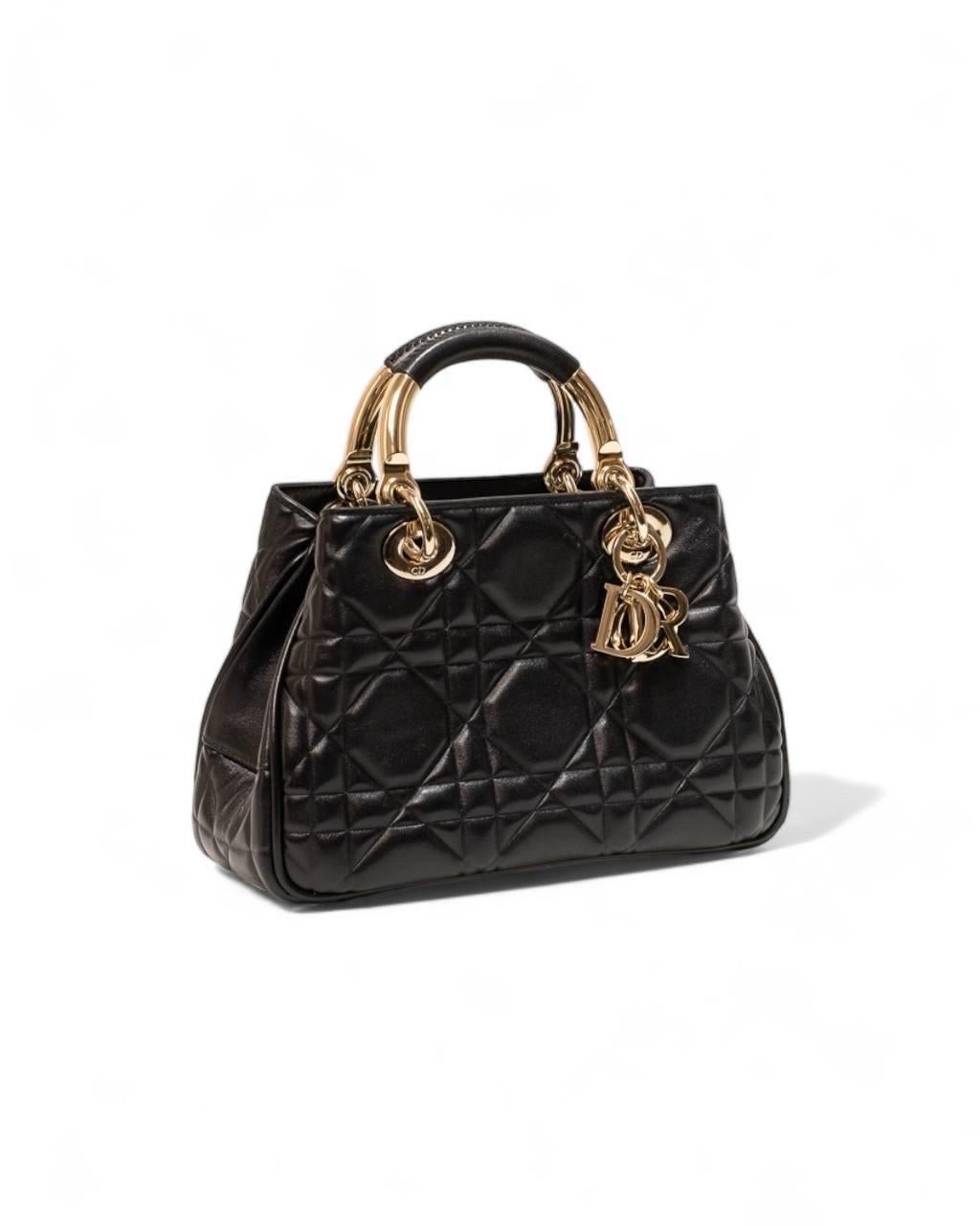 Women's Borsa a mano Dior Lady 95.22 Small Cannage Nera