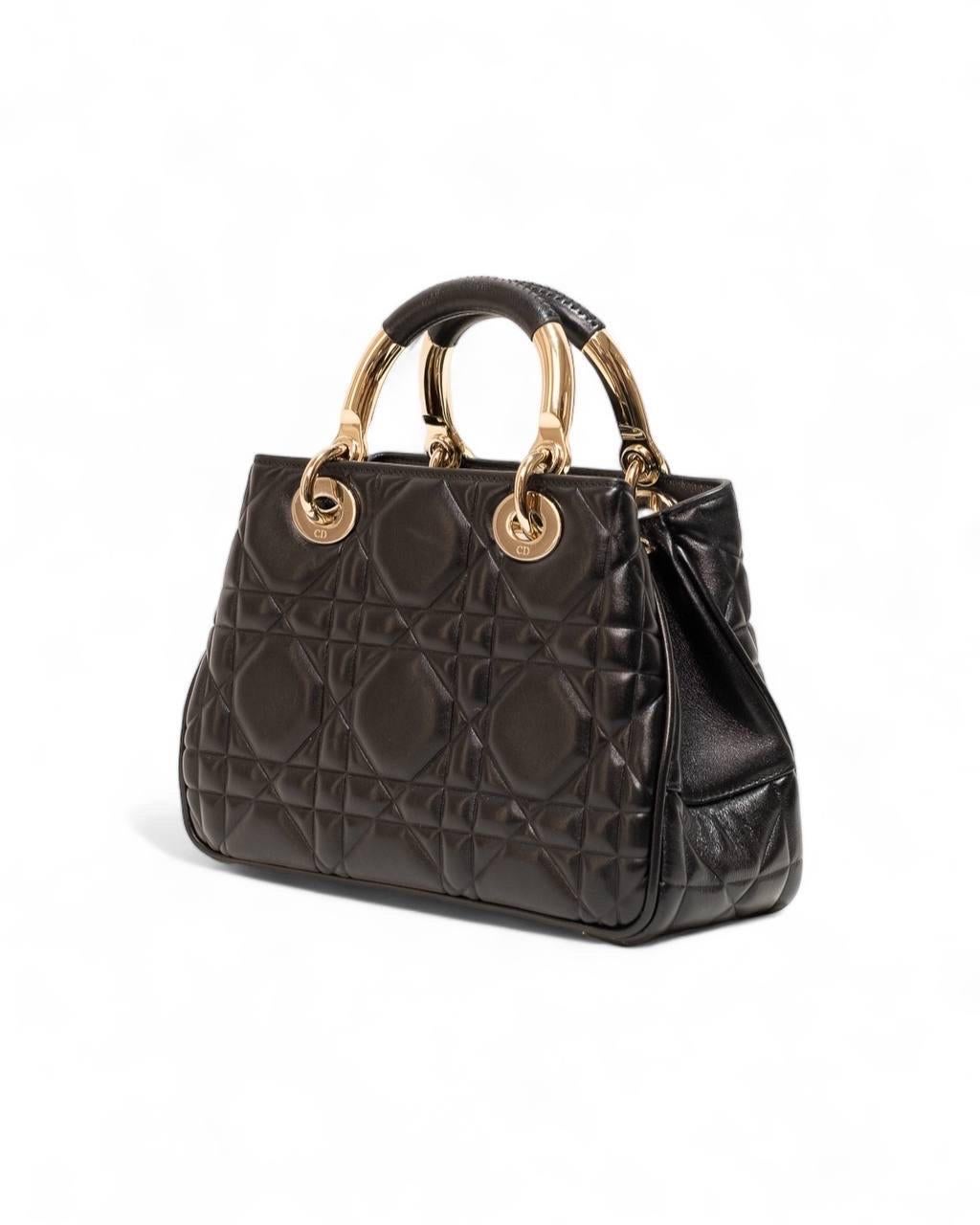 Borsa a mano Dior Lady 95.22 Small Cannage Nera 1