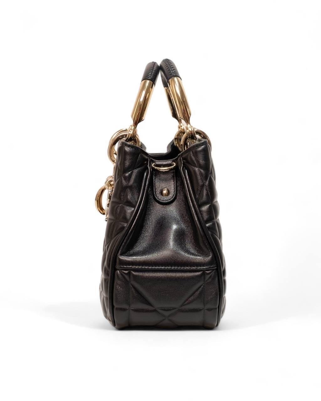 Borsa a mano Dior Lady 95.22 Small Cannage Nera 3