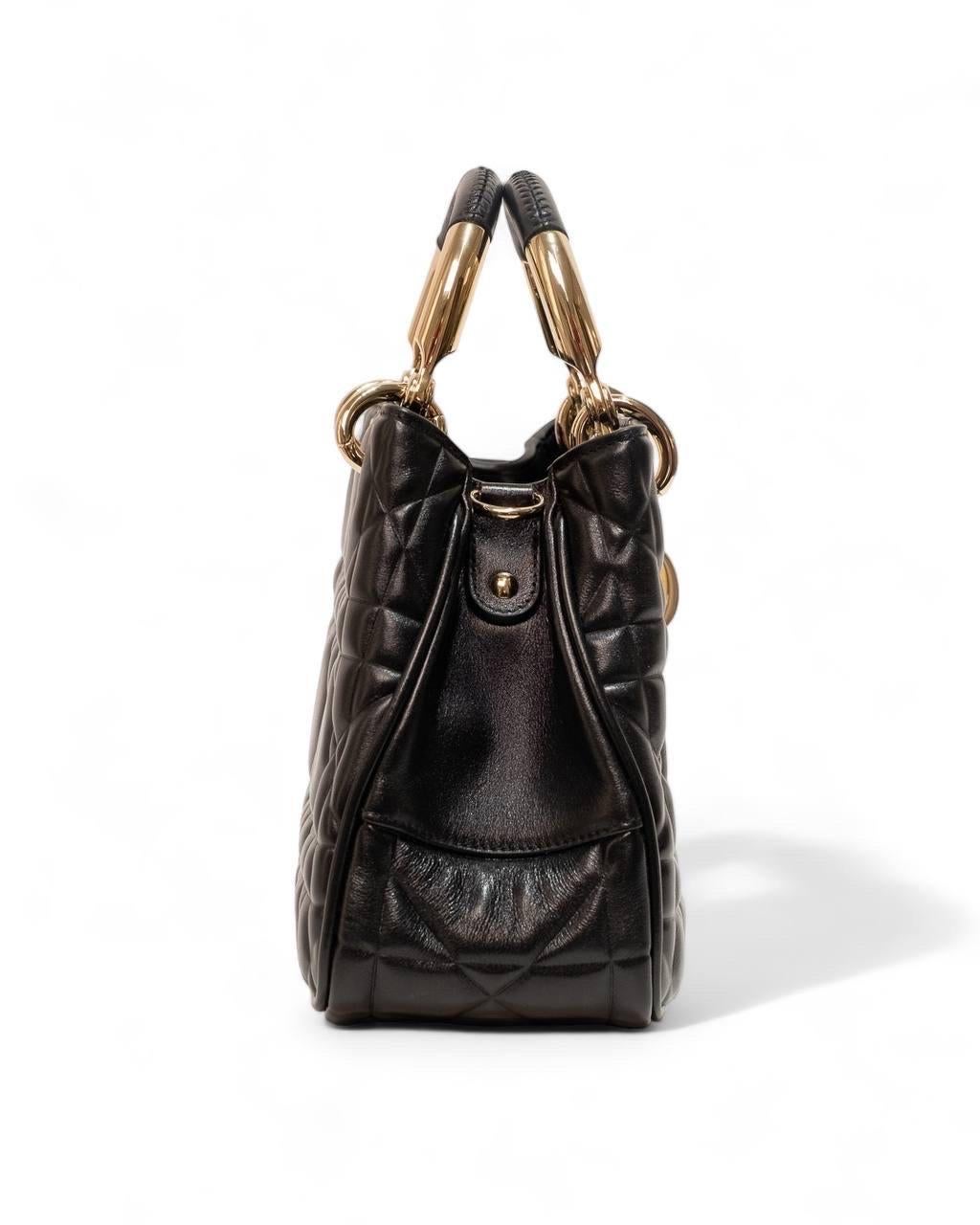 Borsa a mano Dior Lady 95.22 Small Cannage Nera 4