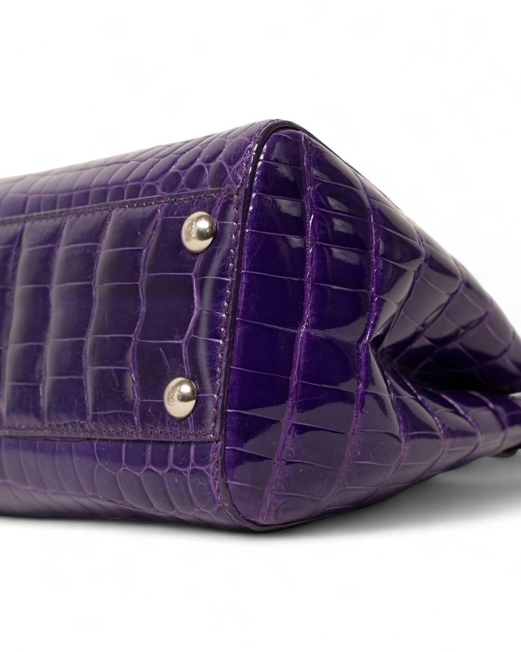 Borsa a mano Fendi Peekaboo Mini  Viola For Sale 5