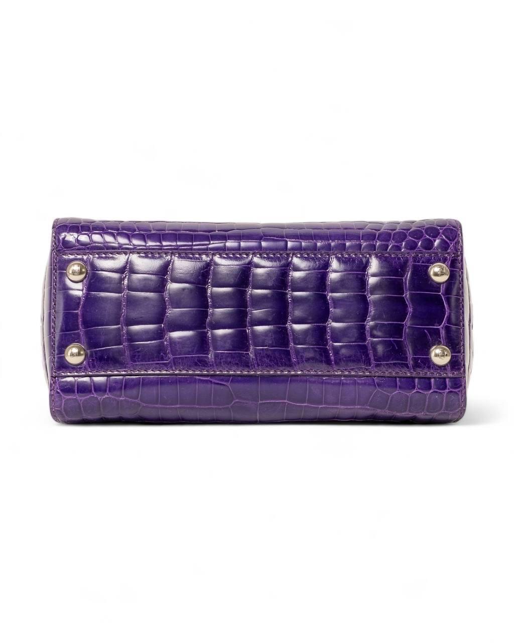 Borsa a mano Fendi Peekaboo Mini  Viola For Sale 6