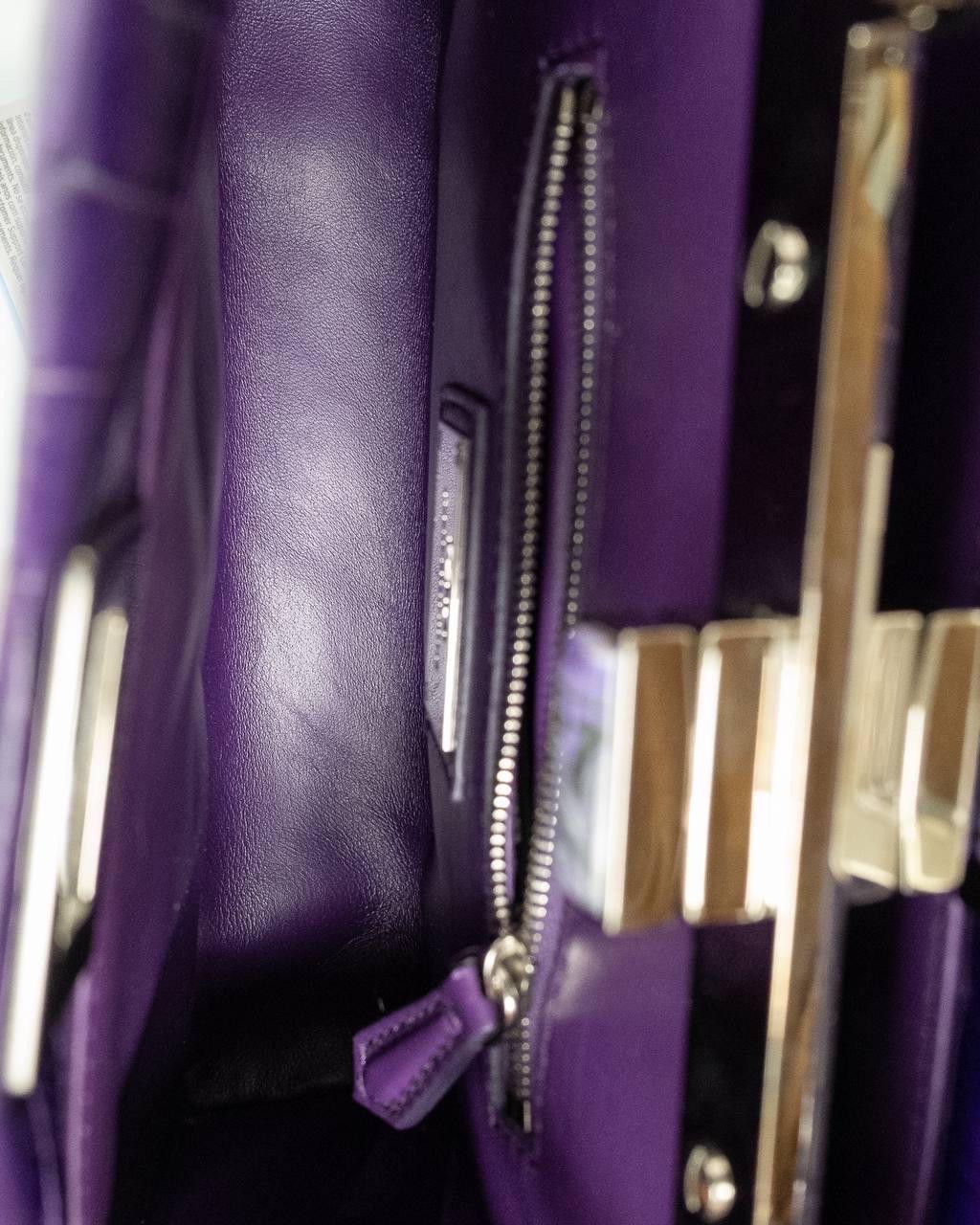 Borsa a mano Fendi Peekaboo Mini  Viola For Sale 8