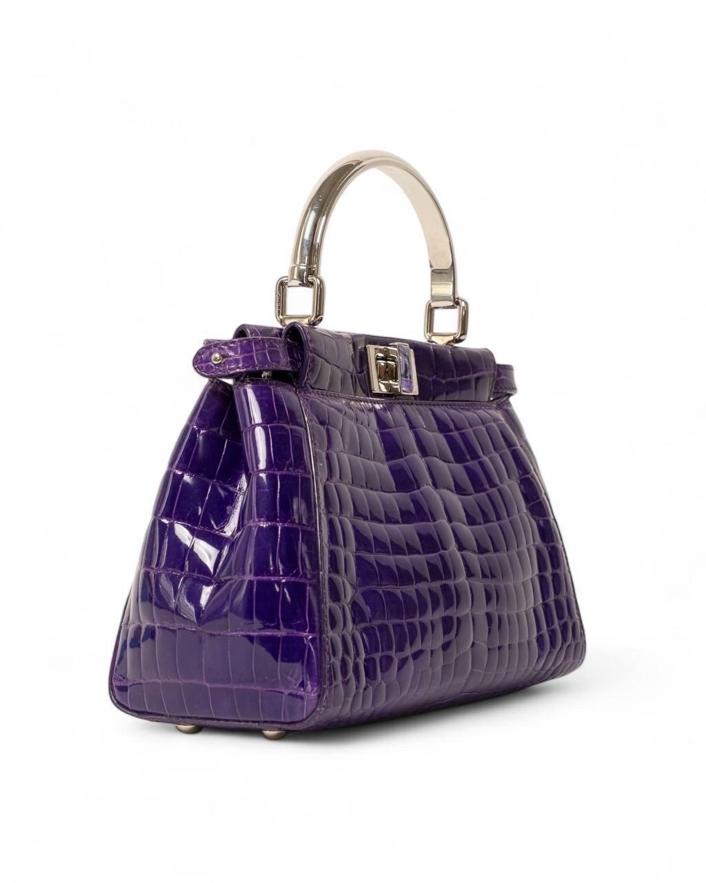 Purple Borsa a mano Fendi Peekaboo Mini  Viola For Sale