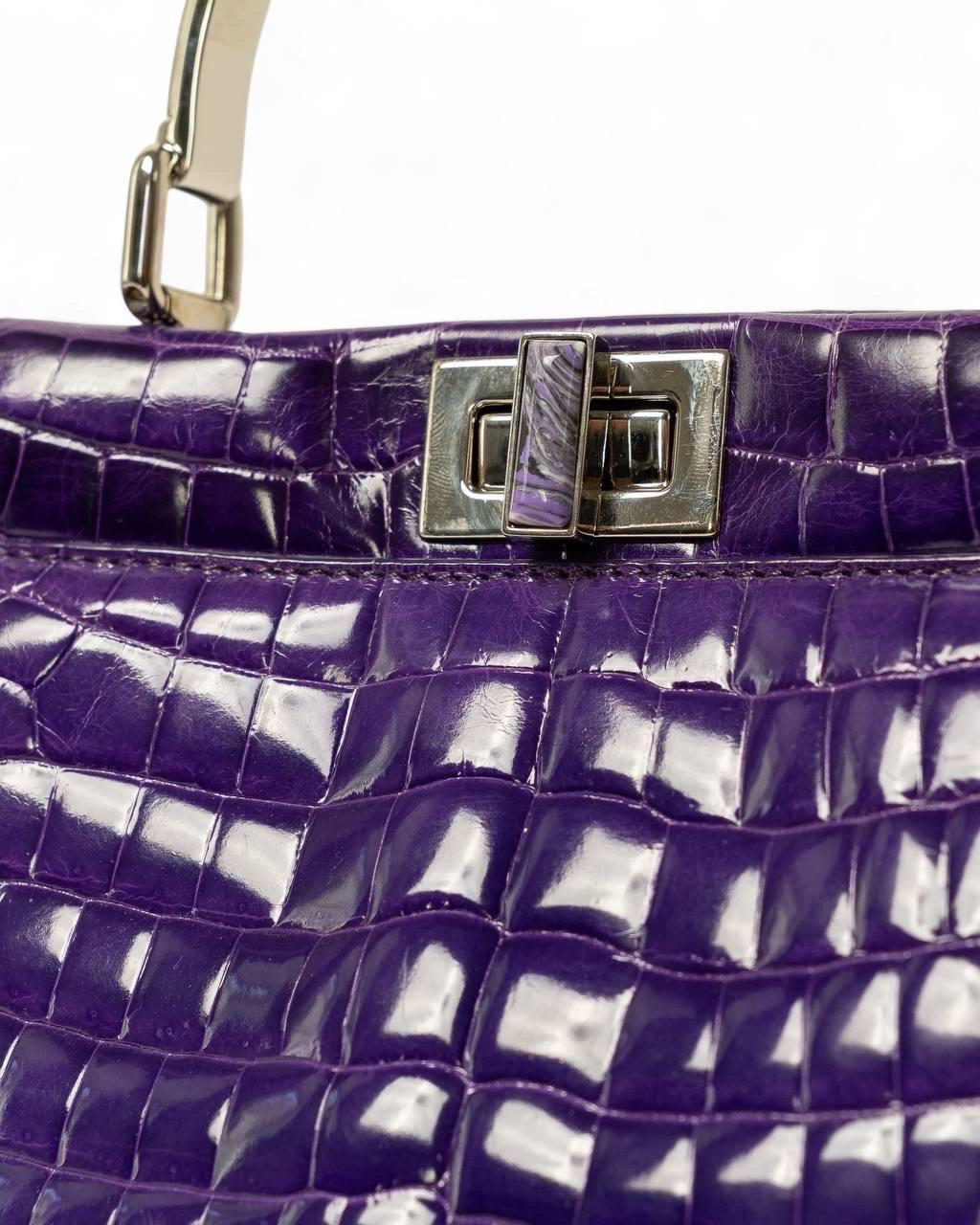 Borsa a mano Fendi Peekaboo Mini  Viola For Sale 2