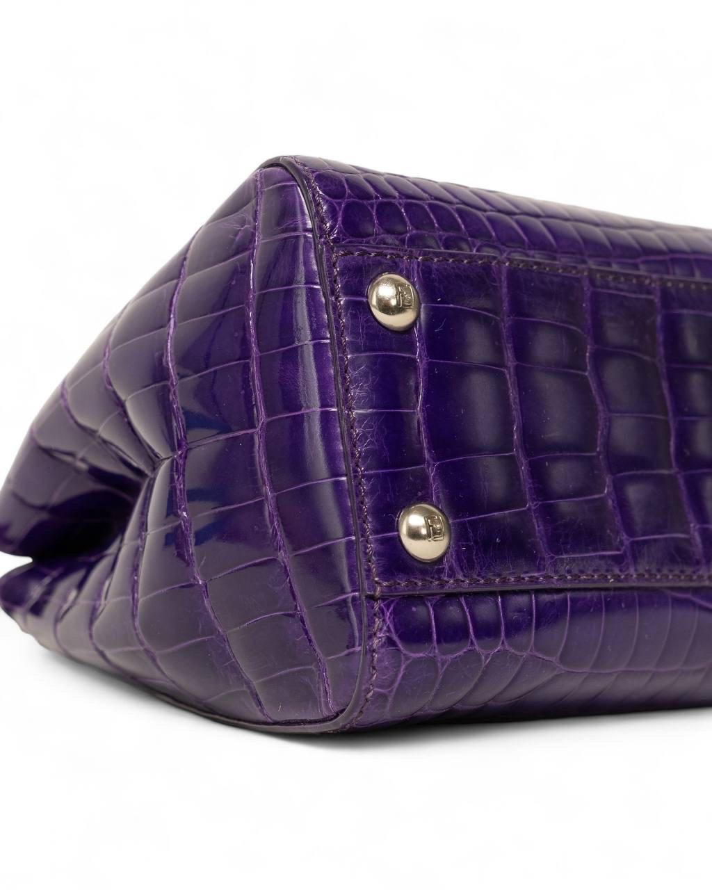 Borsa a mano Fendi Peekaboo Mini  Viola For Sale 4