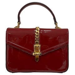 Borsa A Mano Gucci Sylvie 1969 Vernice Cherry